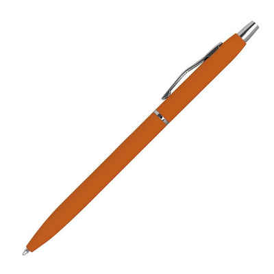 Livepac Office Kugelschreiber Schlanker Metall-Kugelschreiber / gummiert / Farbe: orange