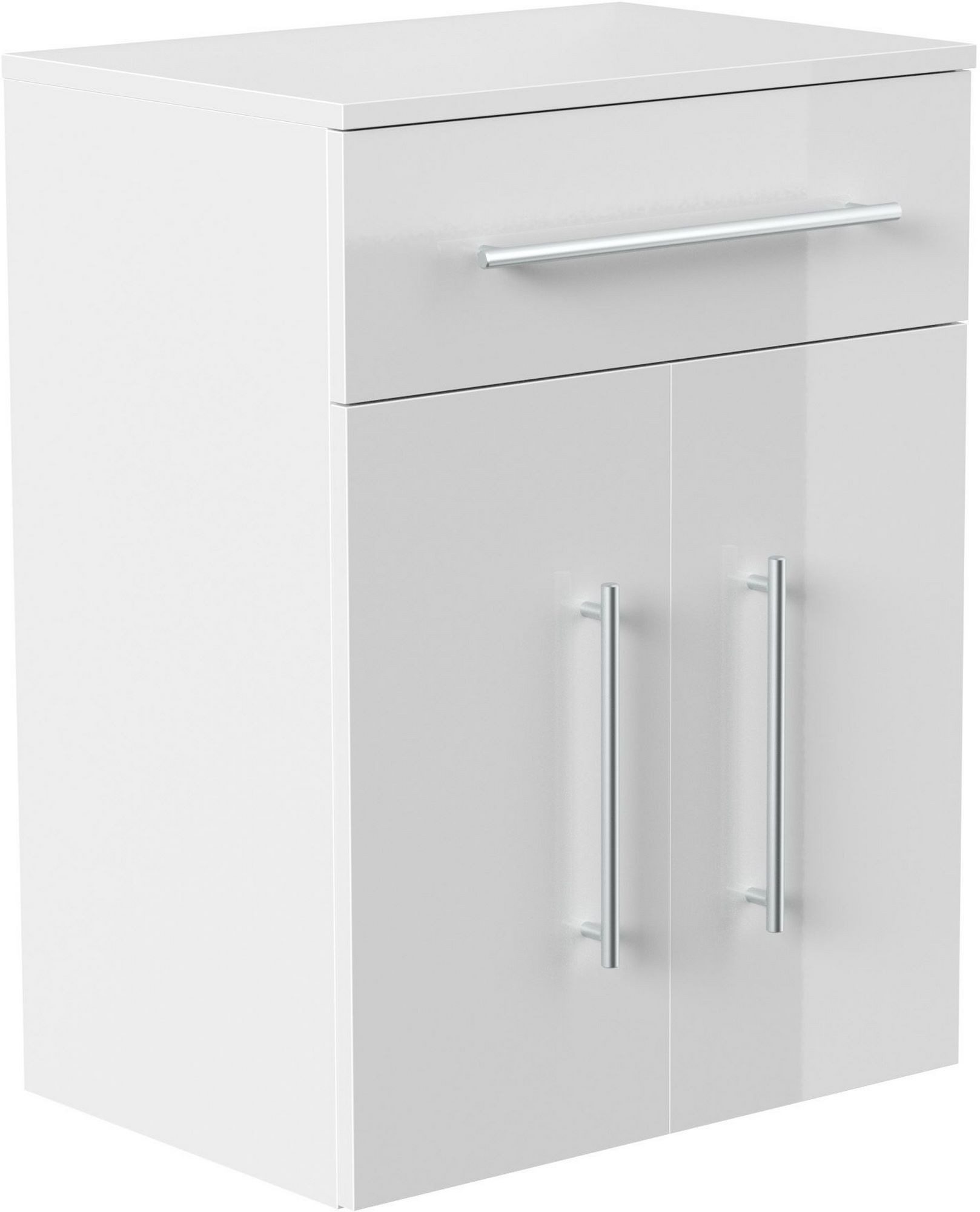 Posseik Hängeschrank Badezimmer Midischrank "Levana XL" Weiß Hochglanz 53 cm