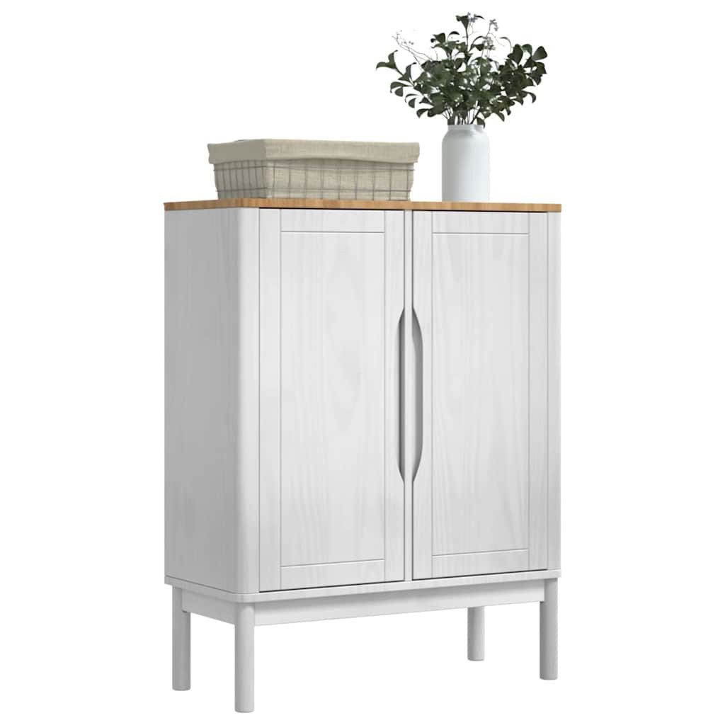 vidaXL Sideboard Sideboard FLORO Weiß 70 x 30 x 70,5 cm Massivholz Kiefer (1 St)