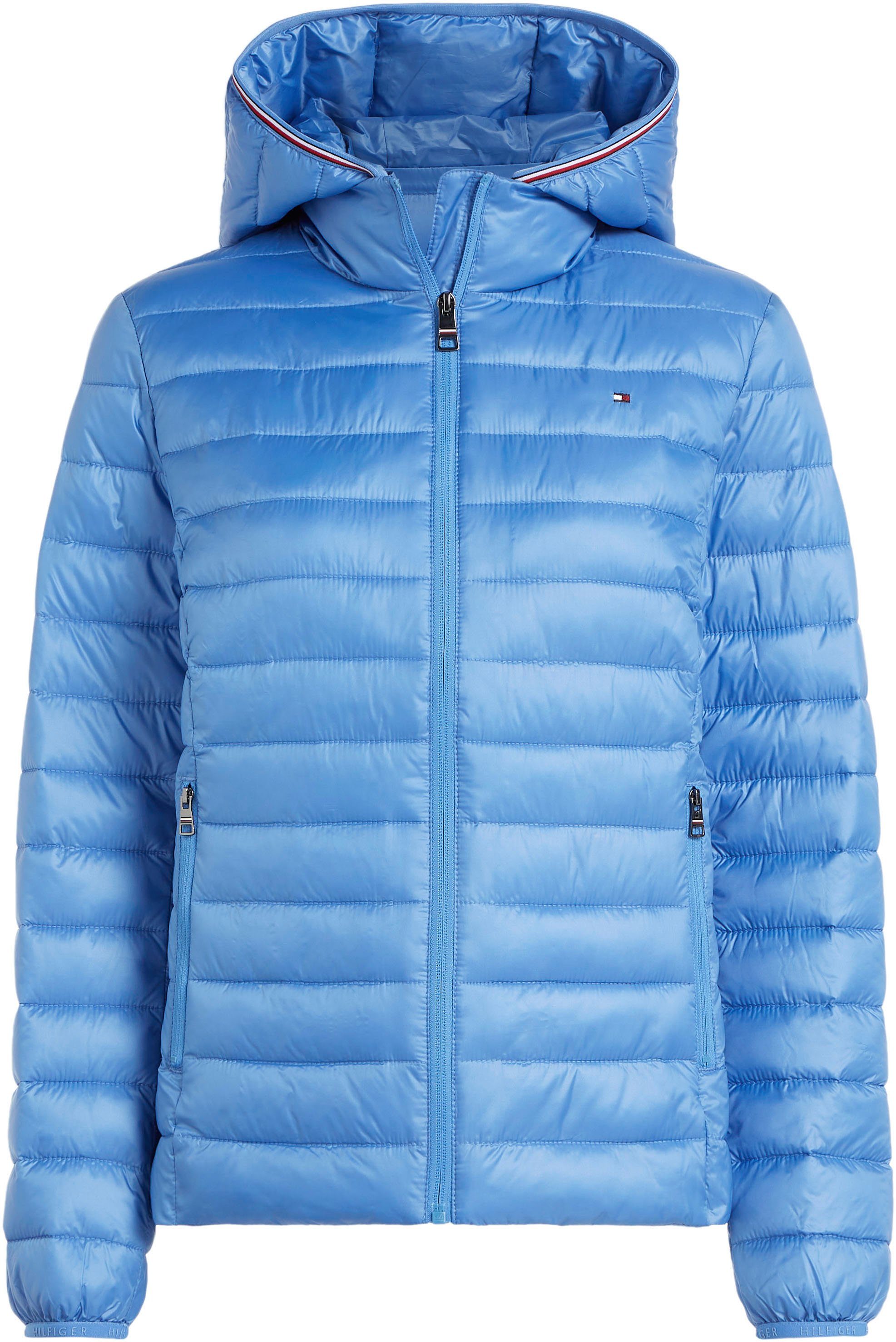 an PLUS der SIZE LW PADDED JACKET STRIPE Steppjacke Iconic_Blue Tommy Global Stripe CURVE,mit Hilfiger CRV Tommy GLB Hilfiger Kapuze Curve