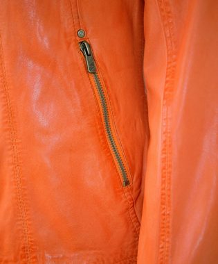 Jilani Lederjacke Enlil Jilani - Damen Echtleder Lederjacke Lammnappa coral orange