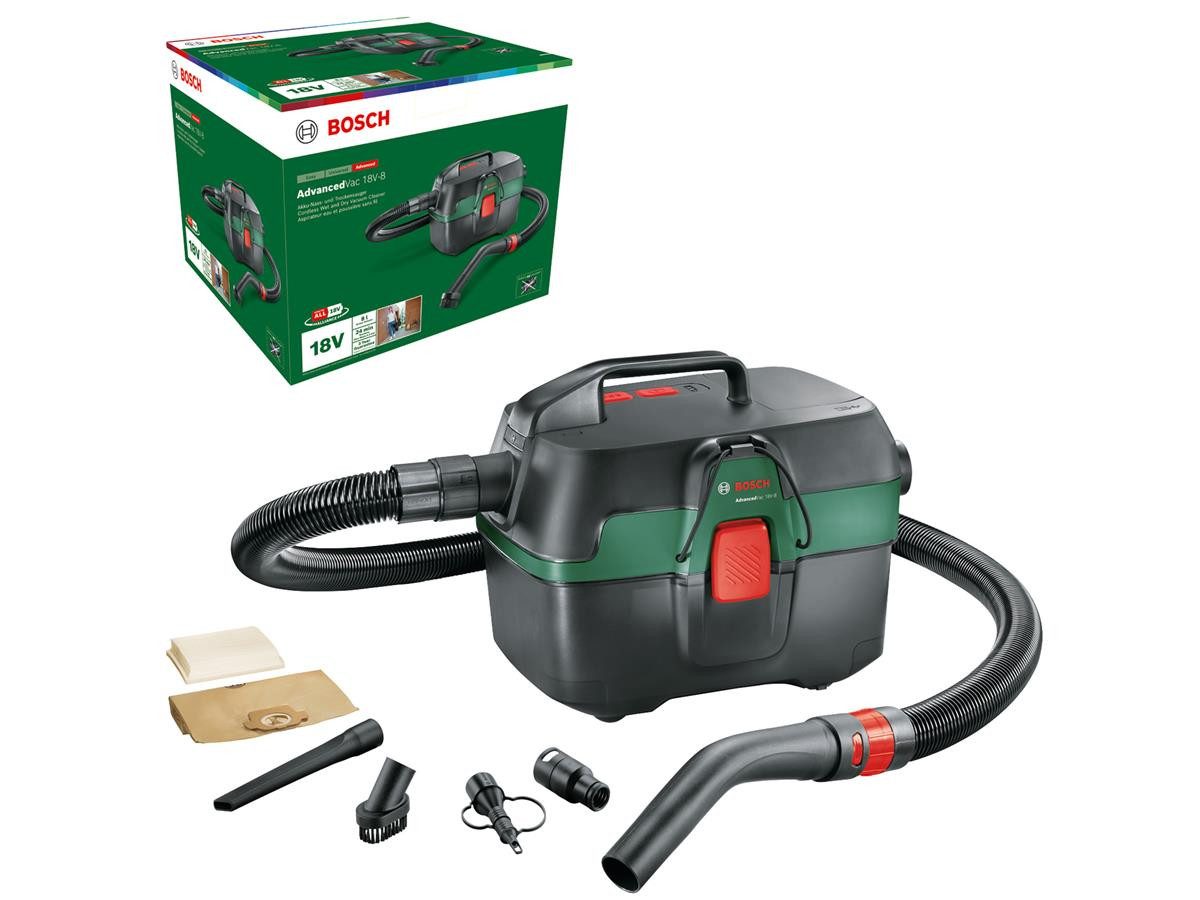 Bosch Professional Industriesauger AdvancedVac 18V, mit Beutel, Solo Version ohne Akkus und ohne Ladegerät