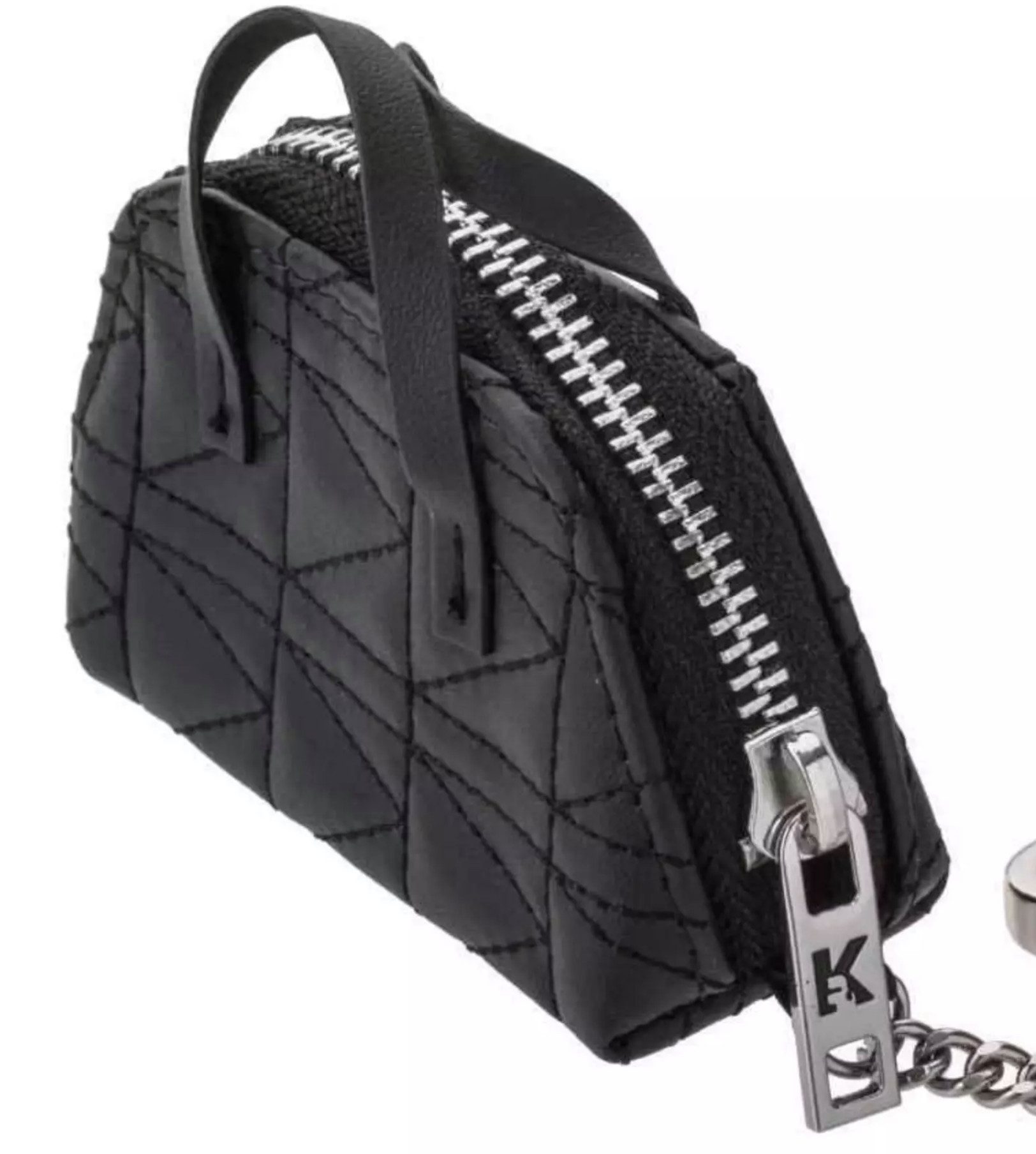 KARL LAGERFELD Hundekotbeutel Hunde Haustiere Kotbeutelspender Exklusive Gassibeutel Tasche, Metallkette, Karabinerhaken, Reißverschluss, Sammlerstück