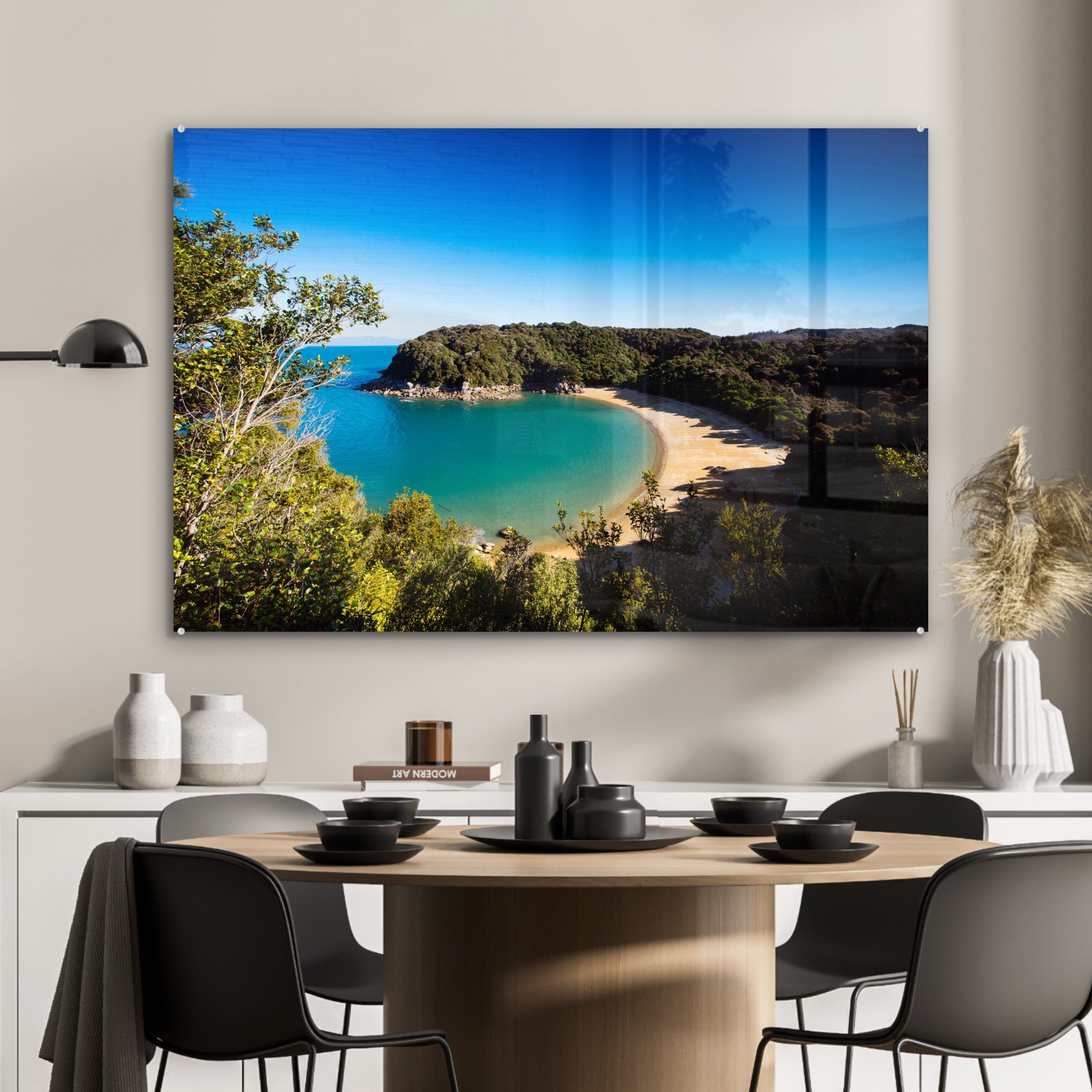 MuchoWow Acrylglasbild Nationaler bei Acrylglasbilder Wohnzimmer Schlafzimmer St), Himmel, & Abel strahlend Tasman blauem (1