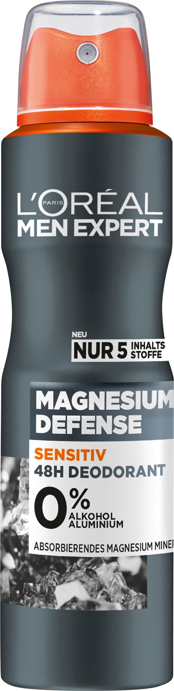 L'ORÉAL PARIS MEN EXPERT Deo-Spray Magnesium Defense, Packung, 6-tlg., mit hoher Zuverlässigkeit