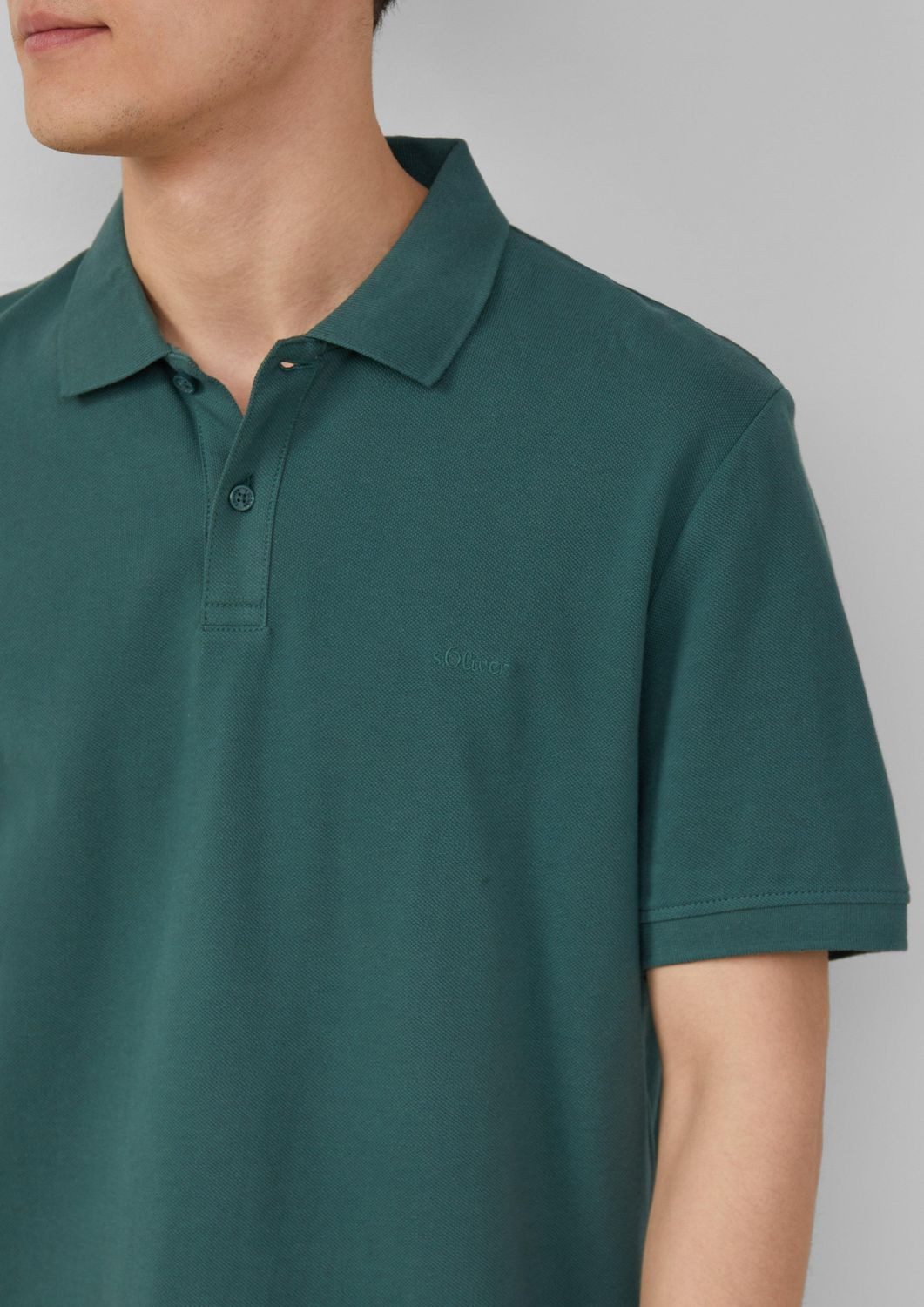 s.Oliver Kurzarmshirt Poloshirt aus Baumwollpiqué Logo günstig online kaufen