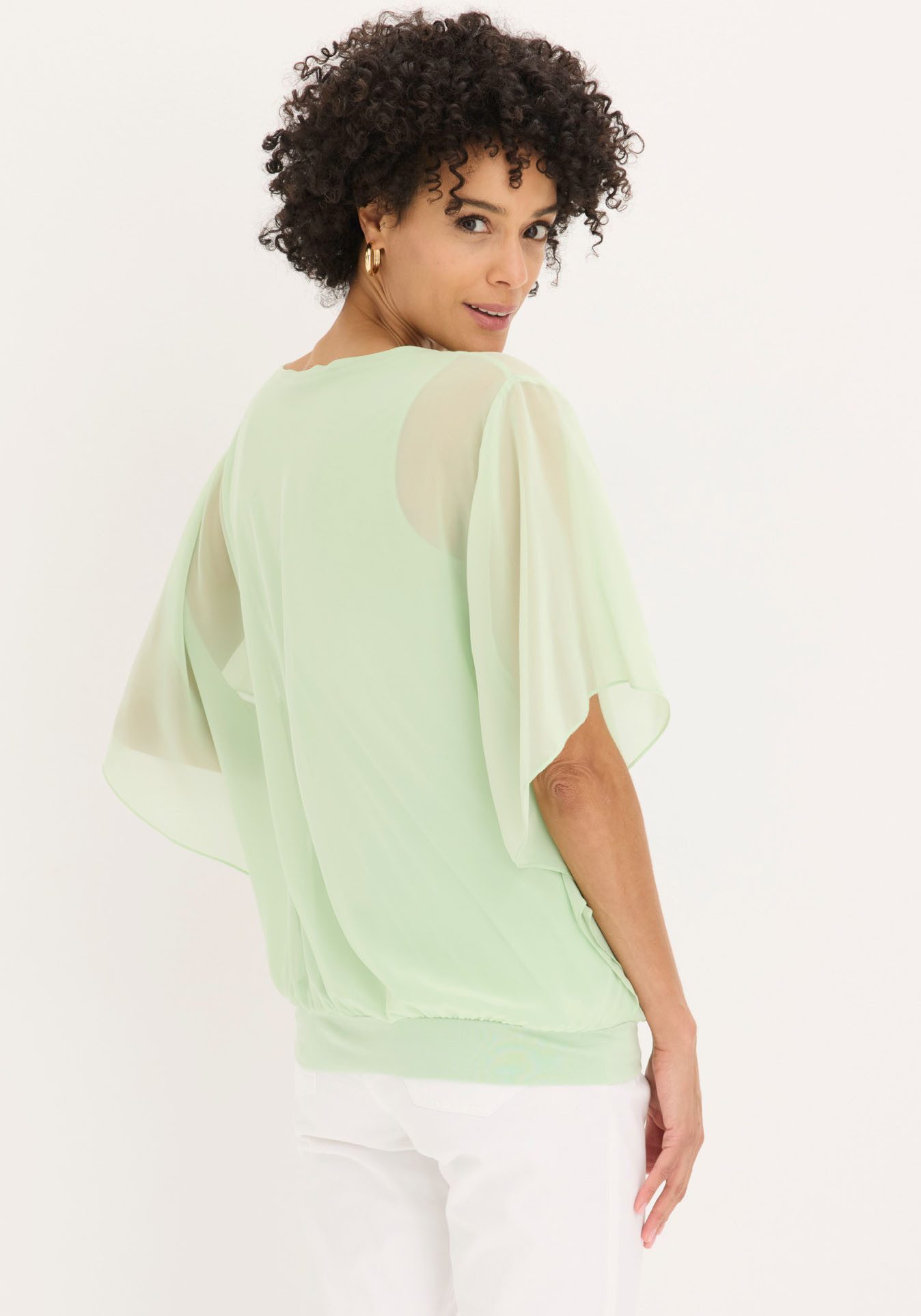 bonprix Chiffonbluse Oversize-Passform, für festliche Anlässe, mit elastischem Bund