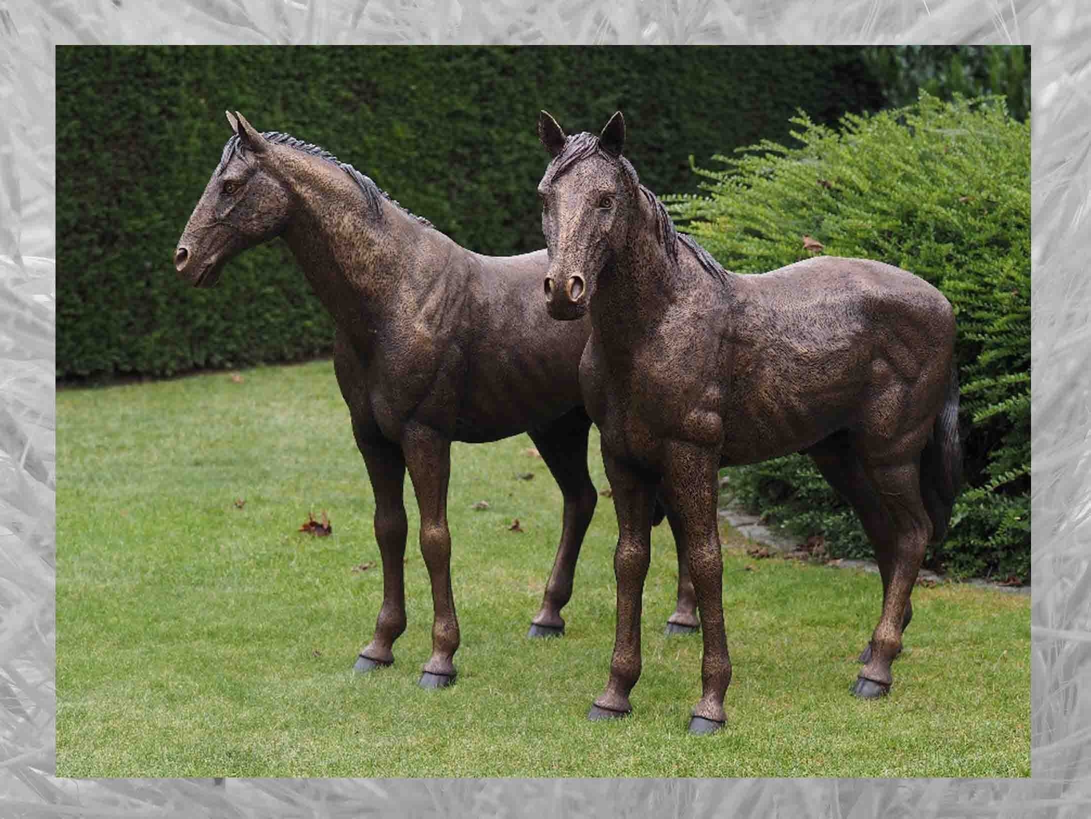 Gartenfigur IDYL Bronze-Skulptur Pferdepaar