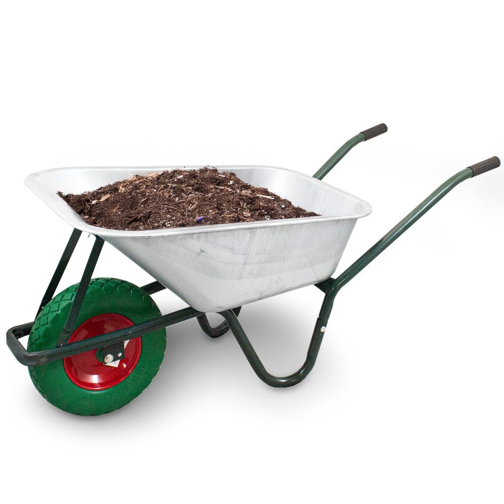 Bituxx Schubkarre Gartenschubkarre Dunkelgrün mit PU Rad Grün, (1-tlg., MS-17102)