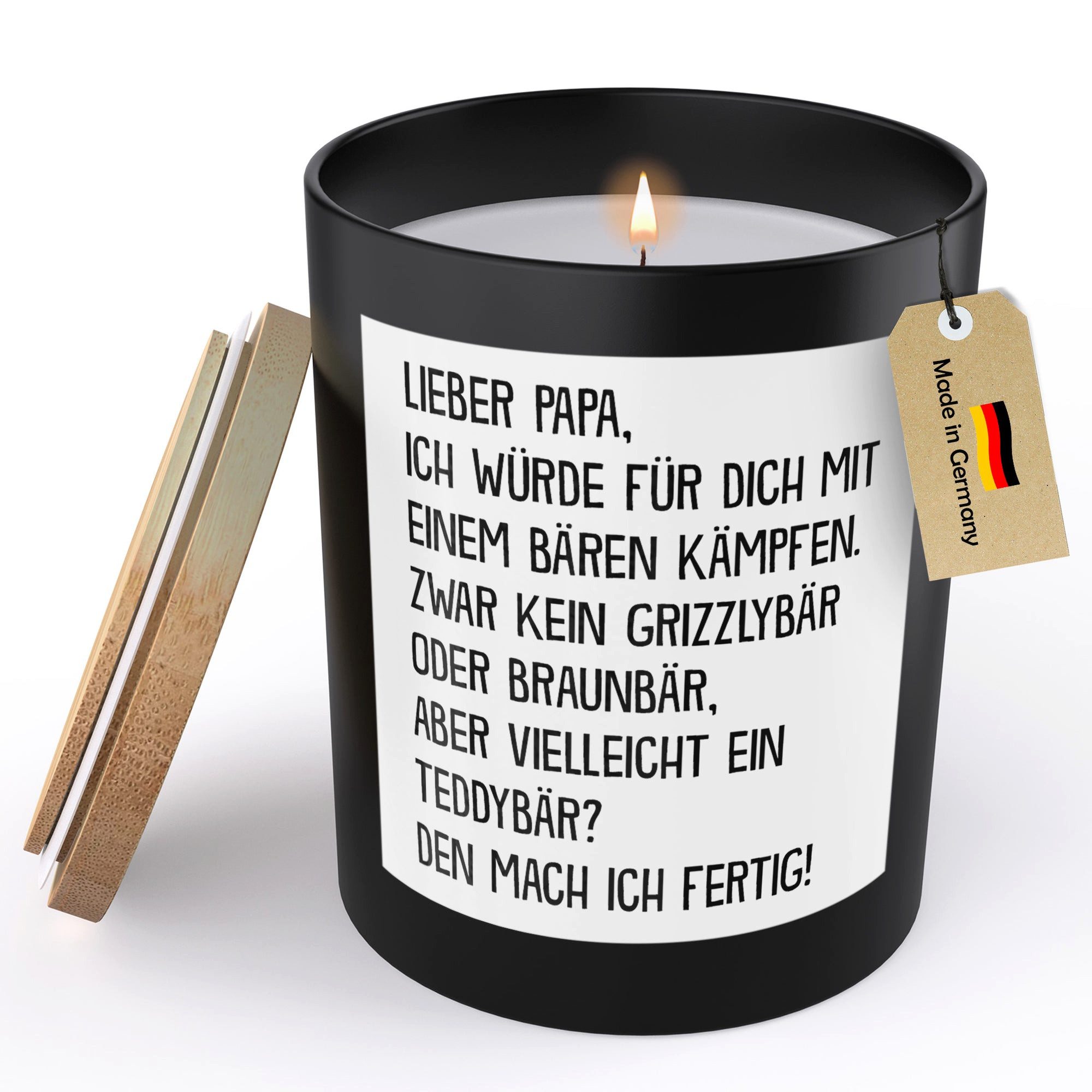 22Feels Duftkerze Deko Papa Geschenk Vater Vatertag Geburtstag Weihnachten Männer Spruch, MADE IN GERMANY, Europäisches Sojawachs, Handgegossen