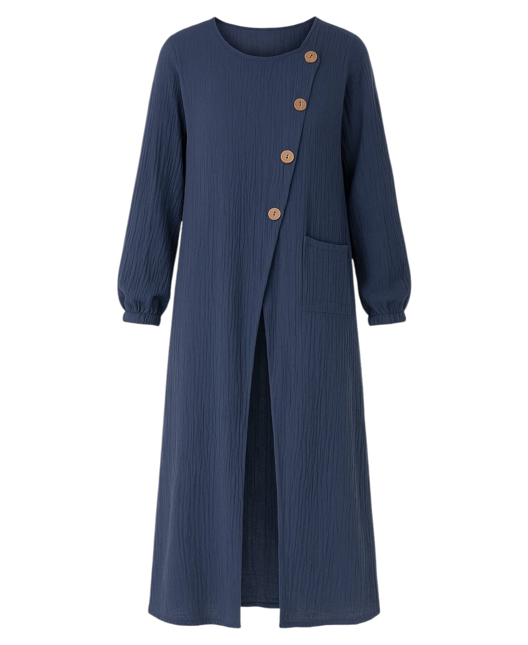 WENOR Longtunika Musselin mit Frontschlitz, Knopfdetail, 100 % Baumwolle, 1 günstig online kaufen