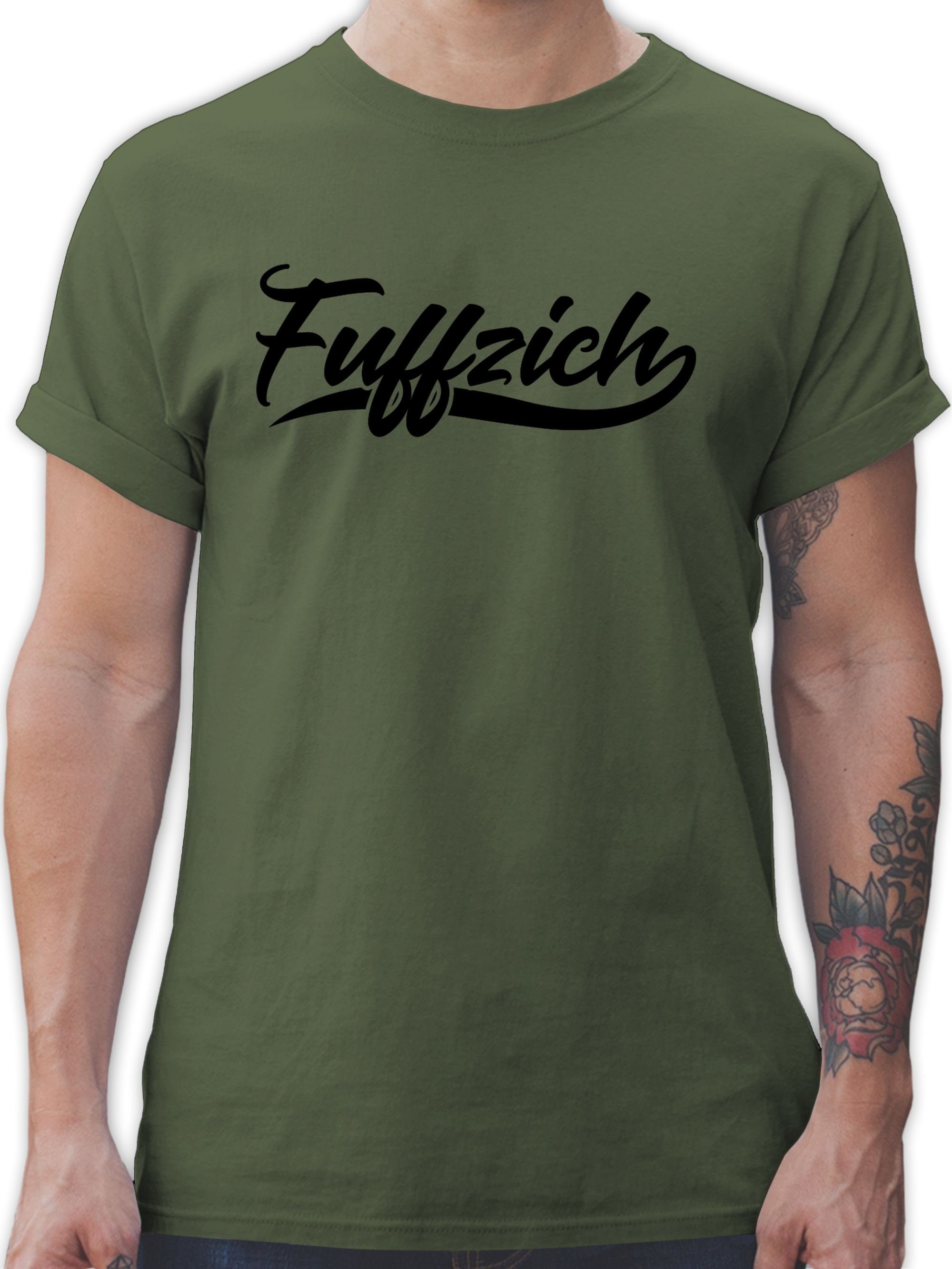 Shirtracer T-Shirt Fuffzich Fünfzig 50. Geburtstag 03 Army Grün
