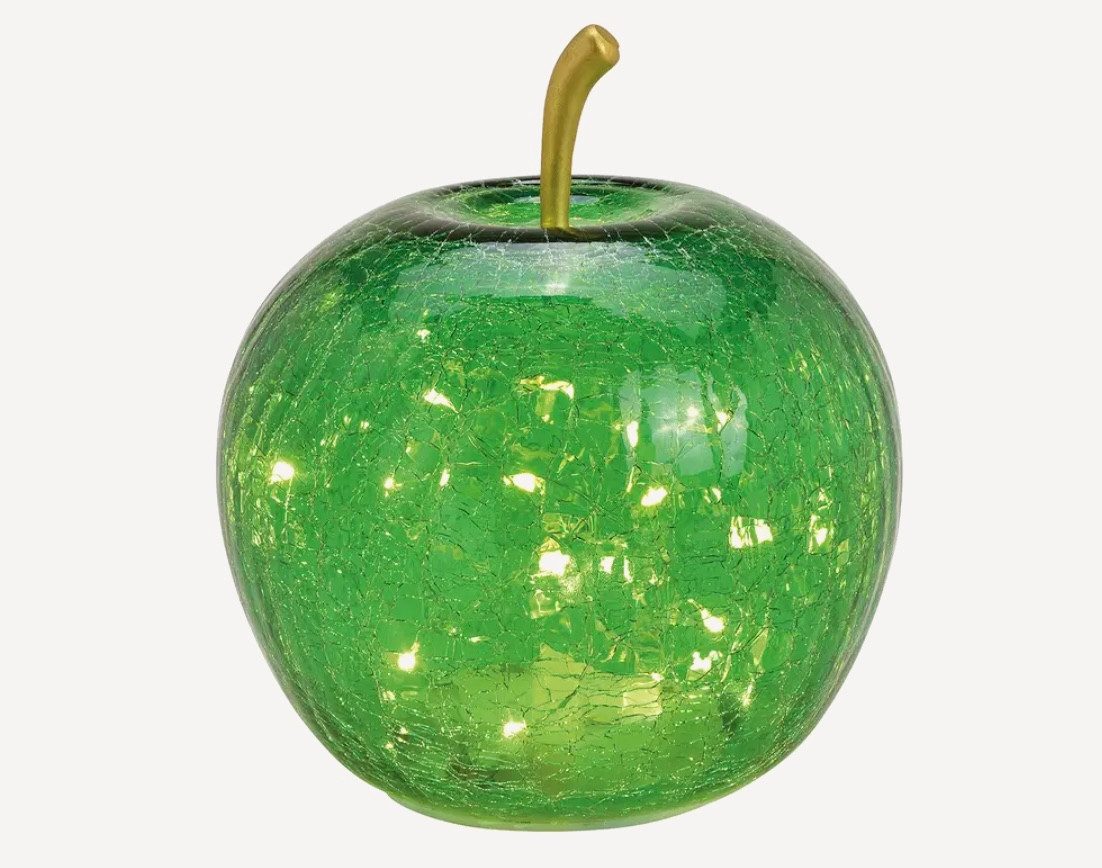 Seyila Home Dekofigur Dekorative Glas Apfel Leuchte mit LED, Crackle-Effekt günstig online kaufen