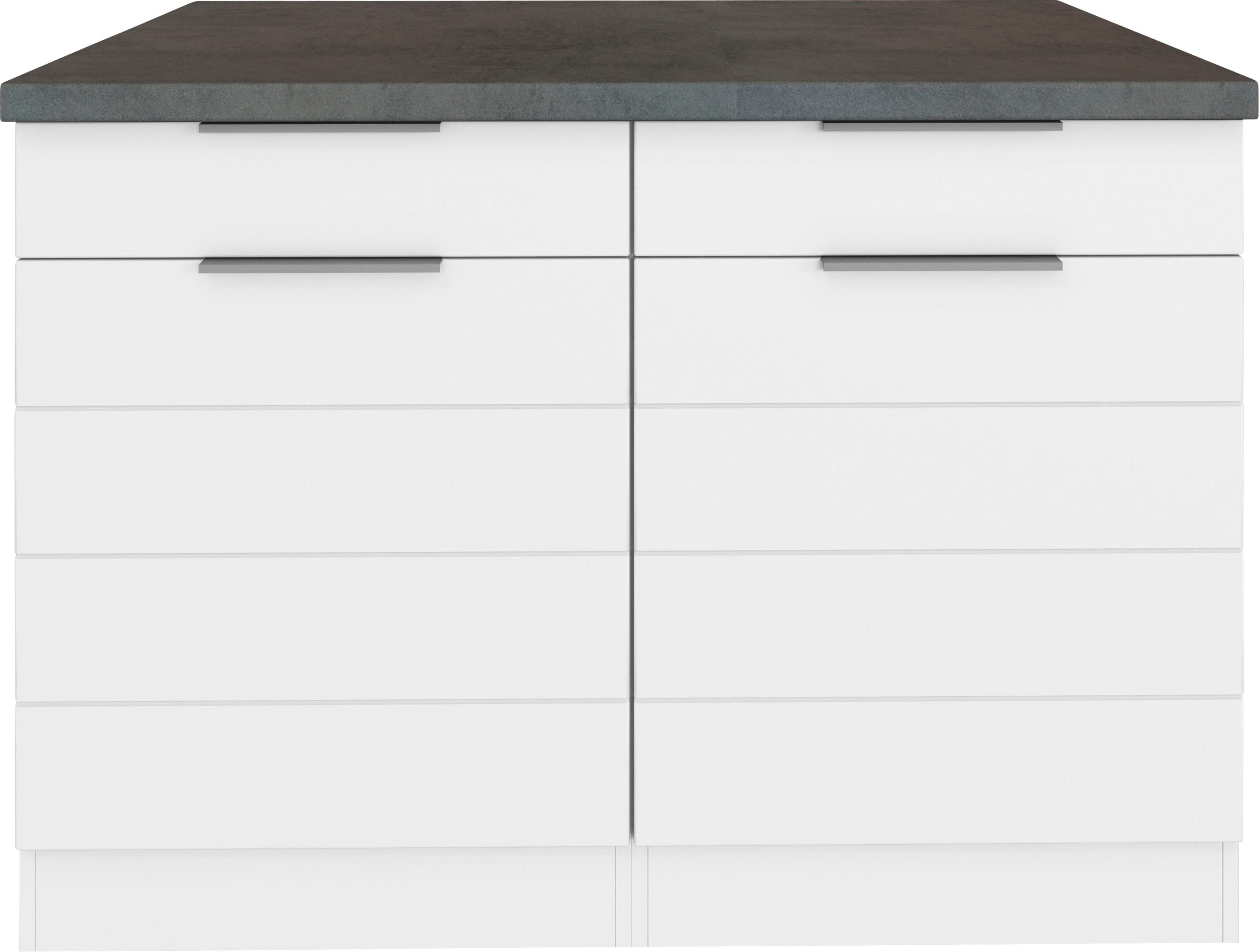 KOCHSTATION Unterschrank KS-Luhe 120 cm breit, für viel Stauraum, MDF-Fronten mit waagerechter Lisene