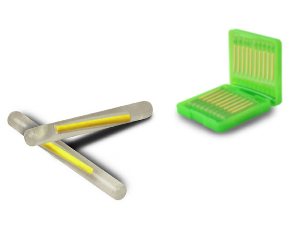 Delphin.sk Bissanzeiger Knicklicht Knicklichter Neon Box 20 Stück 3x25mm 4,5x39mm Angelpose Rute, (Spar-Set), In einer wieder verwendbarer Box