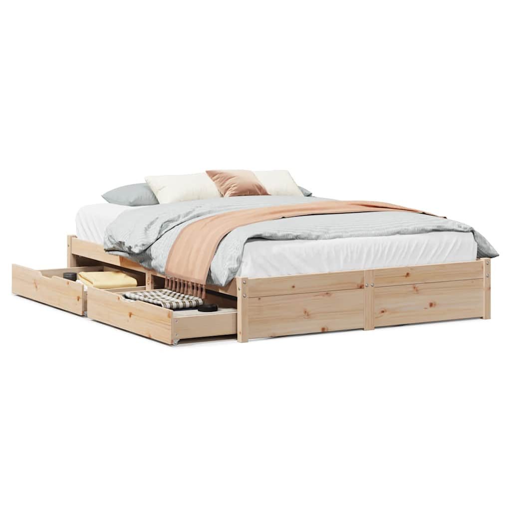vidaXL Bett Massivholzbett ohne Matratze 140x190 günstig online kaufen