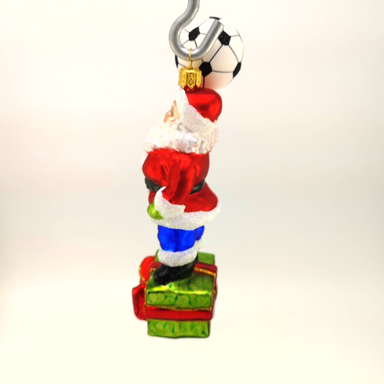 Christbaumschmuck mit Hanco Design Weihnachtsmann Weihnachtsmann Fußball -