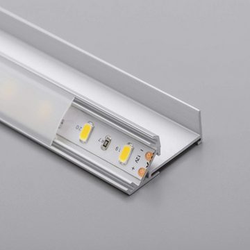 SO-TECH® LED-Stripe-Profil LED-Aluprofil 45, 2 m Länge, opal für 16 mm Plattenstärke, Profilleiste versch. Ausführungen