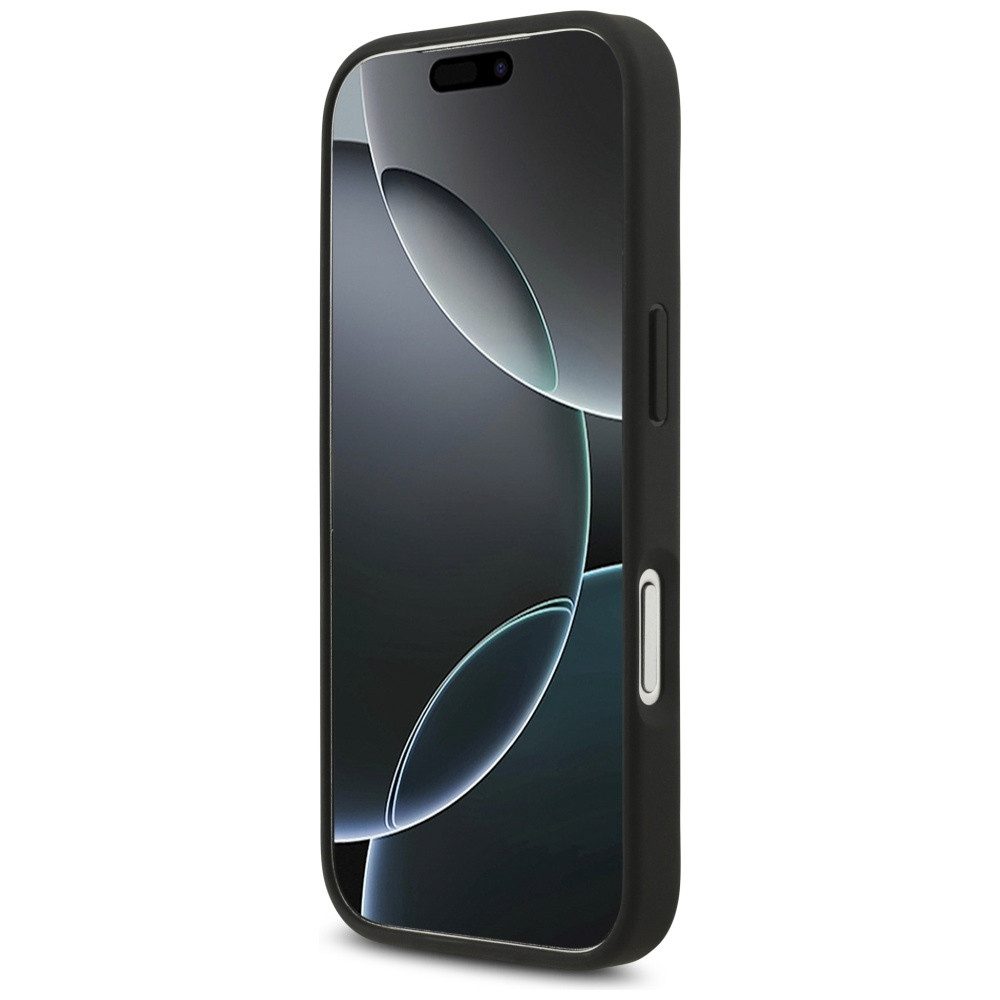Guess Handyhülle iPhone 17 Pro Kunstleder grau Big Logo Metall goldfarben 6,3 Zoll, Kantenschutz – Bild 5 von 5