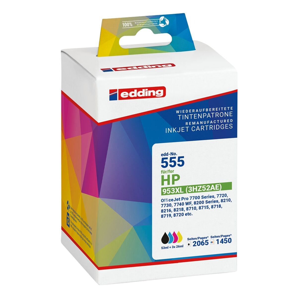 edding Tintenpatrone (ersetzt HP »953XL BK/C/M/Y«)