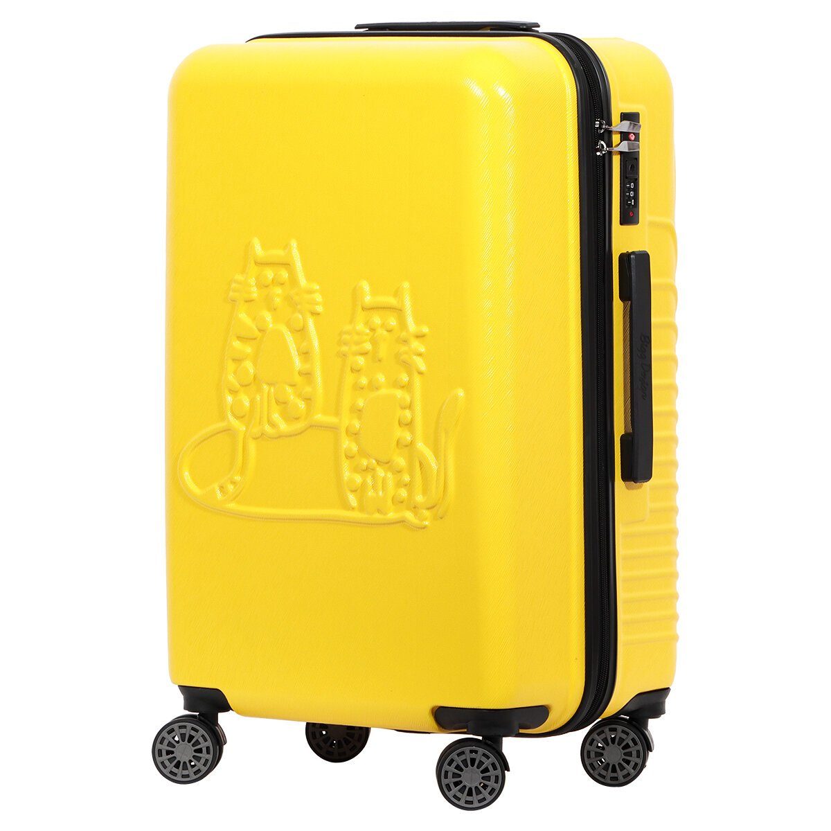 3 Set BIGGDESIGN Koffer Cats teilig Hartschale Biggdesign Gelb Kofferset Koffer