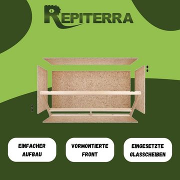 Repiterra Terrarium Holz-Terrarium hochwertig mit Seitenbelüftung 60x30x30 cm, Holzterrarium, aus Wärme-isolierenden OSB-Platten