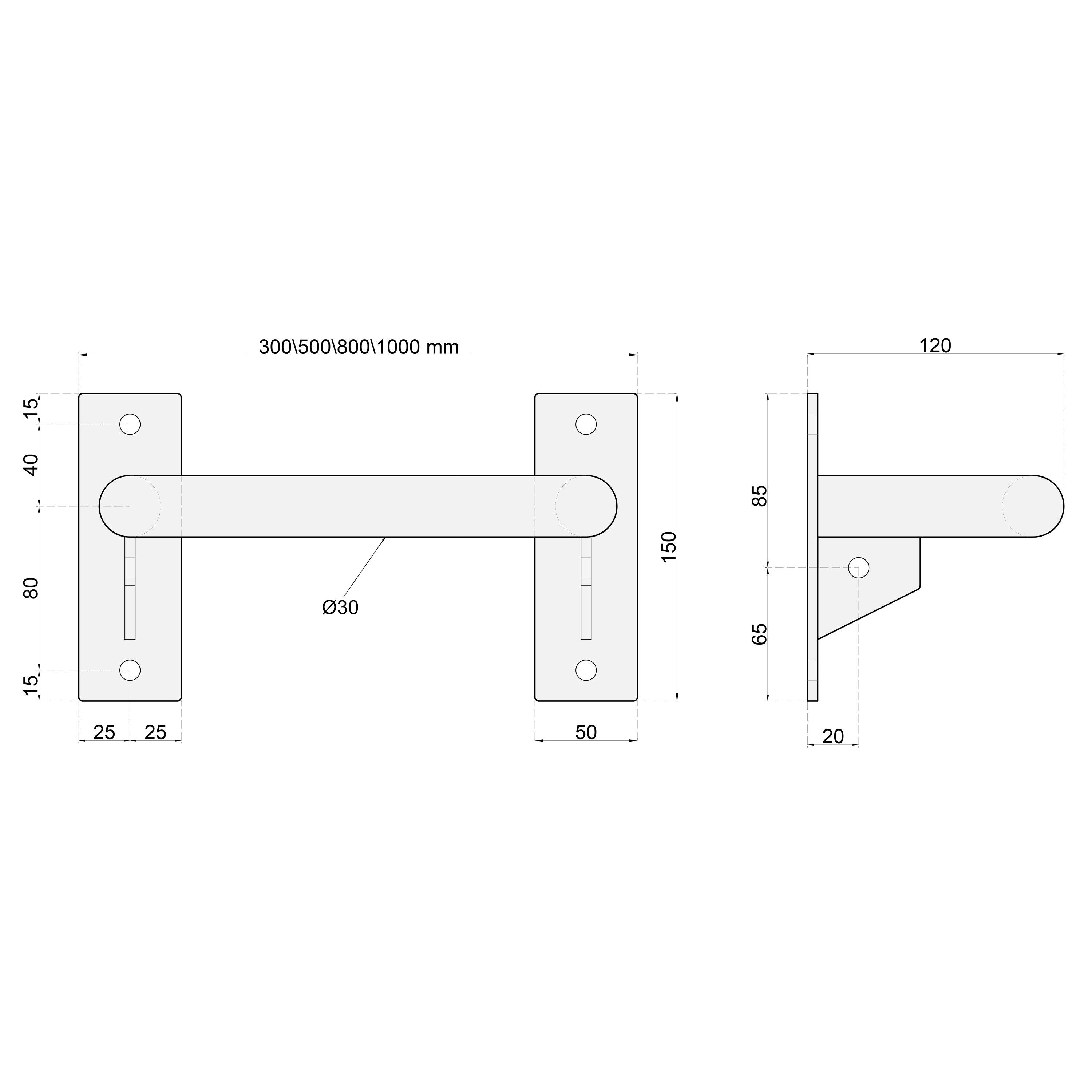 IRON CLAN Klimmzugstange BARRA UNI 30 zur Wandmontage, Ø30mm Griff – Bild 5 von 5