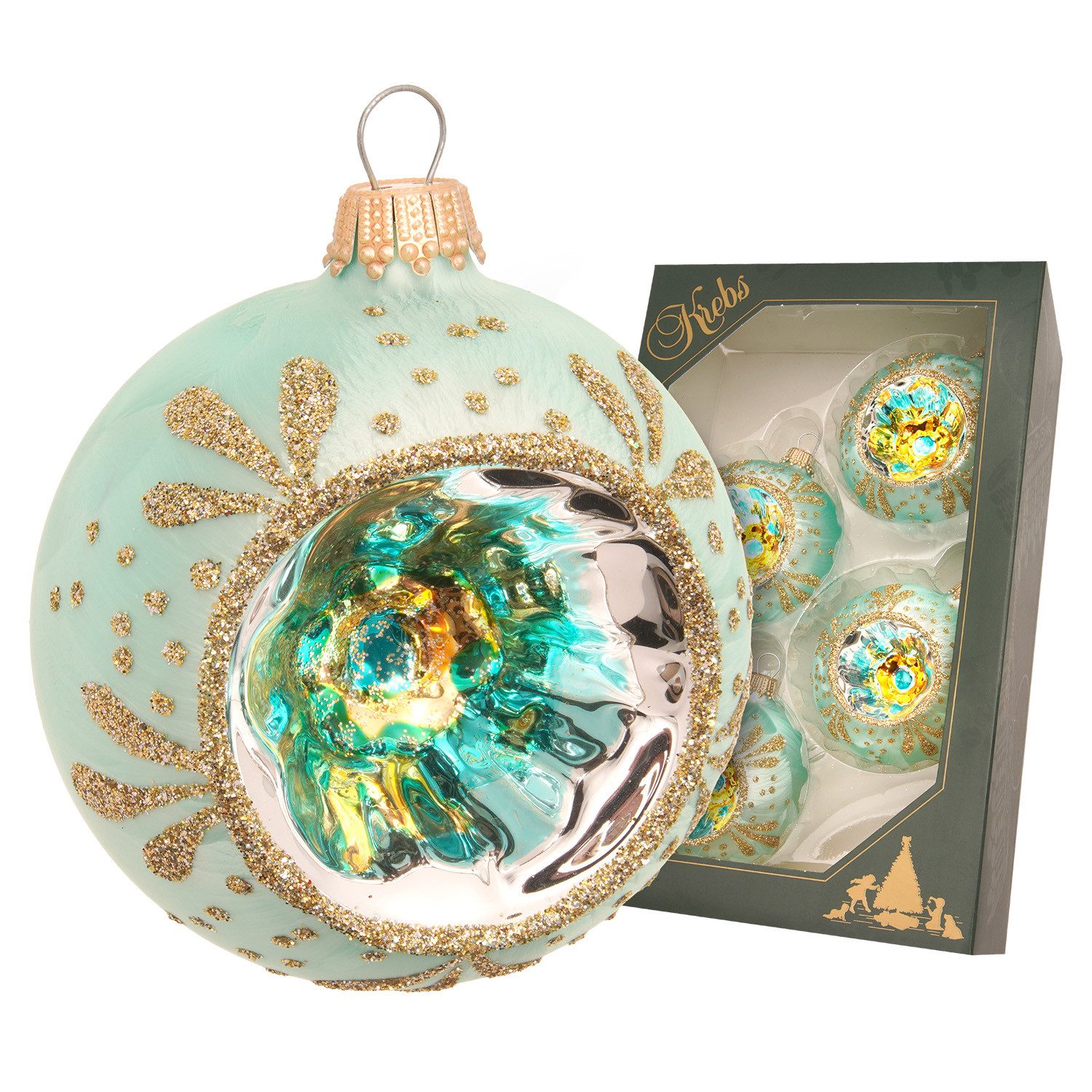 Krebs Glas Lauscha Weihnachtsbaumkugel 4er Set Glaskugeln - Reflexkugeln Zo günstig online kaufen