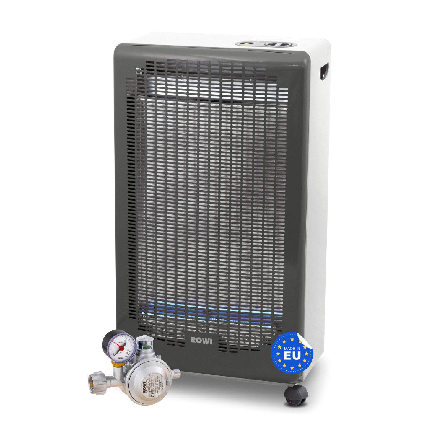 ROWI Heizgerät Gas-Heizofen 4,2 kW für Propan und Butan mit Piezozündung Weiß