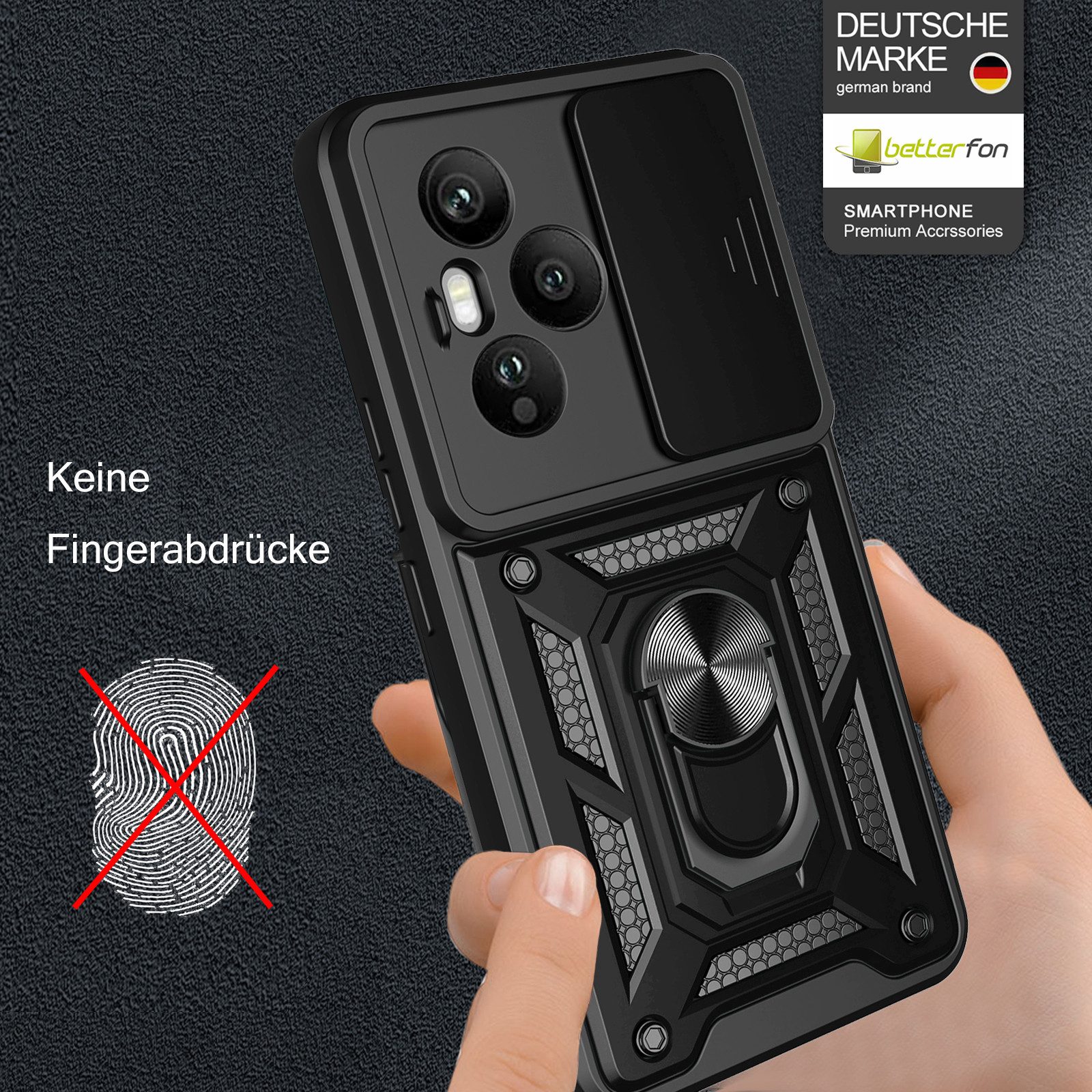 betterfon Handyhülle Panzer Hülle für Honor 400 Pro Outdoor Case mit Kameraschutz, Outdoorhülle mit Ringhalter Smartstand Kameraschutz und Silikonkern