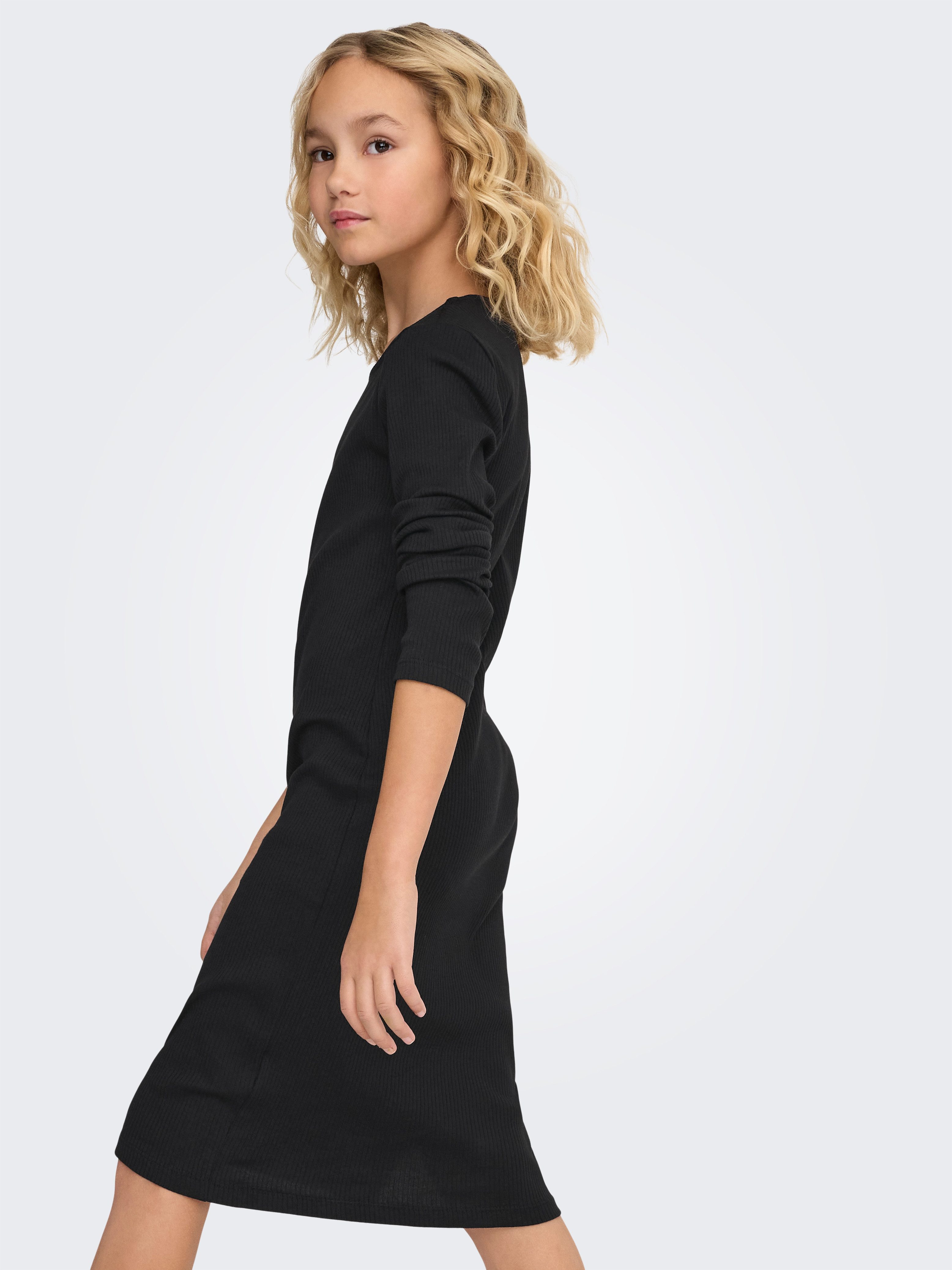 KIDS ONLY Jerseykleid KOGBELFAST LIFE L/S MIDI DRESS JRS NOOS Baumwollmischung, sehr figurbetont