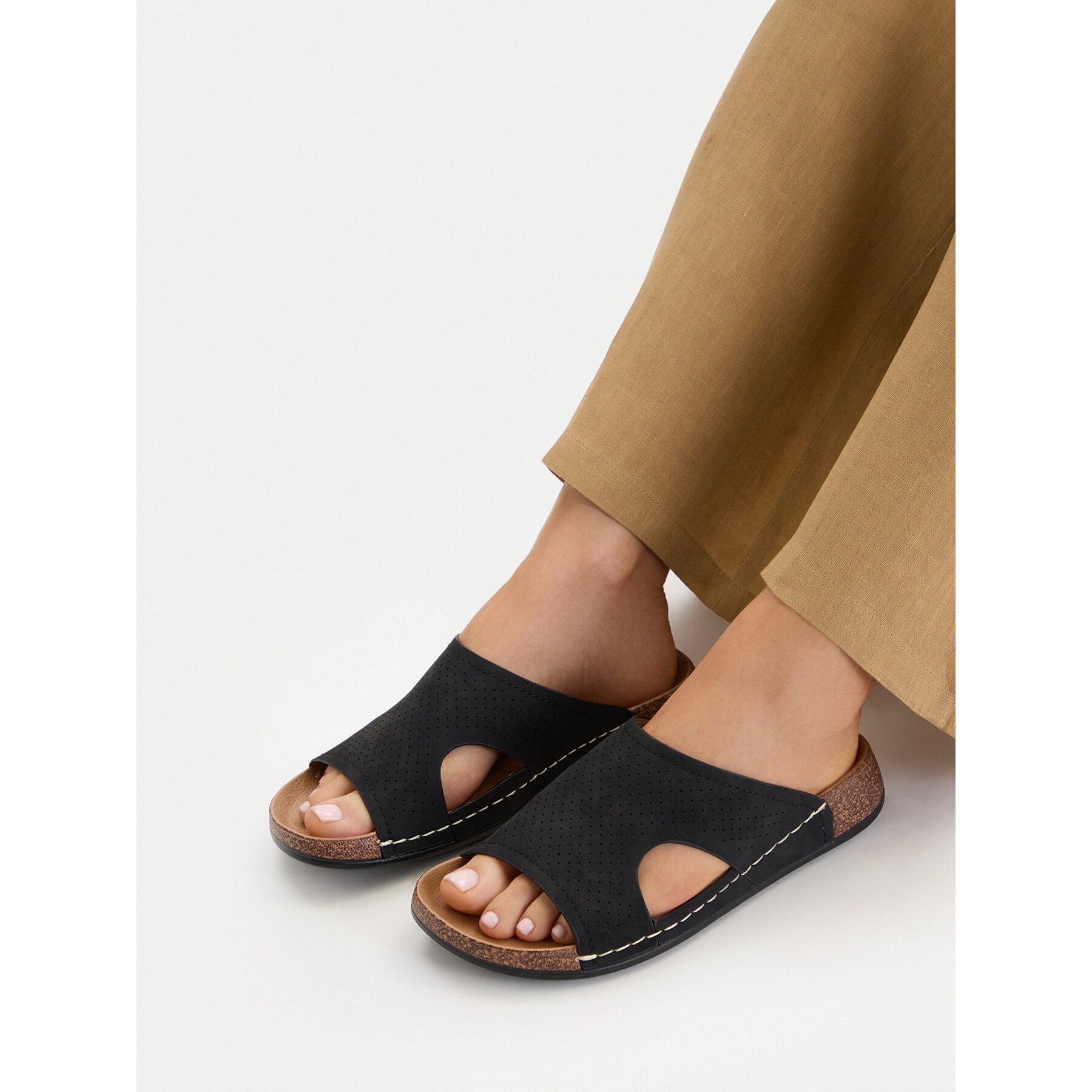 Go Soft Go Soft Damen-Flip-Flops, Schwarz Badepantolette
