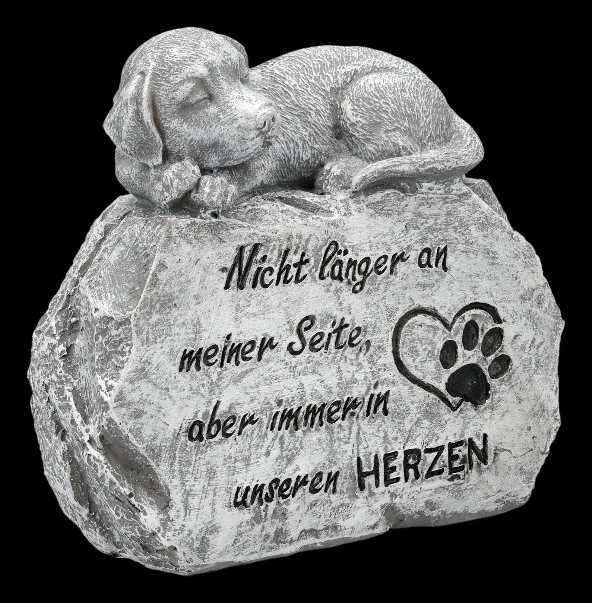 Figuren Shop GmbH Dekoobjekt Tiergrab Deko – Hund Statue Gedenkstein Trauerfigur Garten 15 cm – Bild 2 von 5