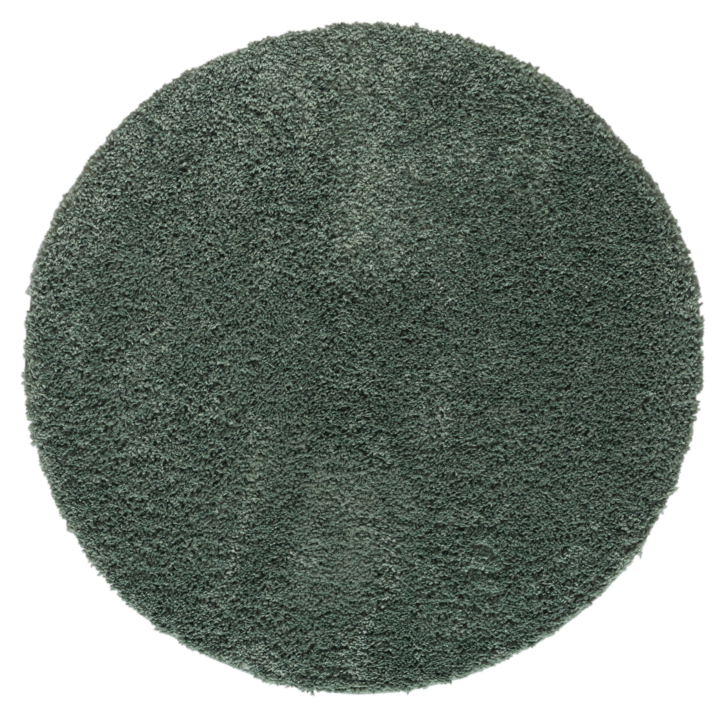 Wohnando Teppich MY-RUG Hochflorteppich Shaggy Star 150x150cm, rund, Höhe: 38 mm, einfarbig, leicht glänzend, extra flauschig