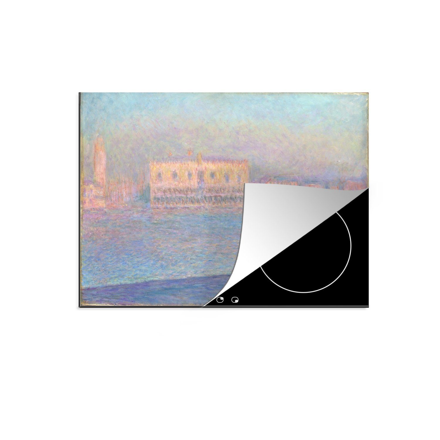 MuchoWow Herdblende-/Abdeckplatte Der Dogenpalast von San Giorgio Maggiore aus gesehen - Gemälde von, Vinyl, (1 tlg), 70x52 cm, Mobile Arbeitsfläche nutzbar, Ceranfeldabdeckung