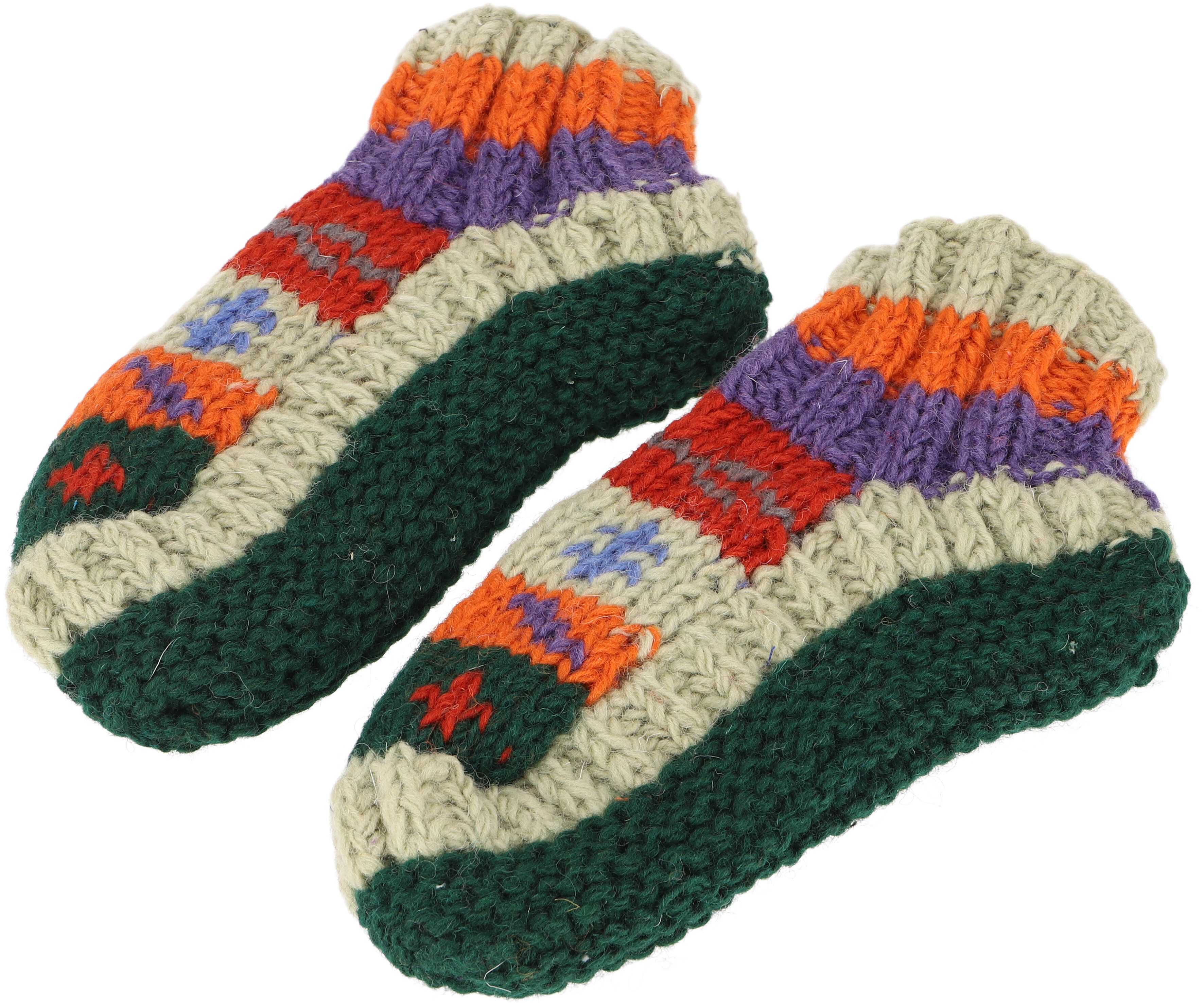Guru-Shop Haussocken Wollhausschuhe 37-39, handgestrickte Hippie.. günstig online kaufen