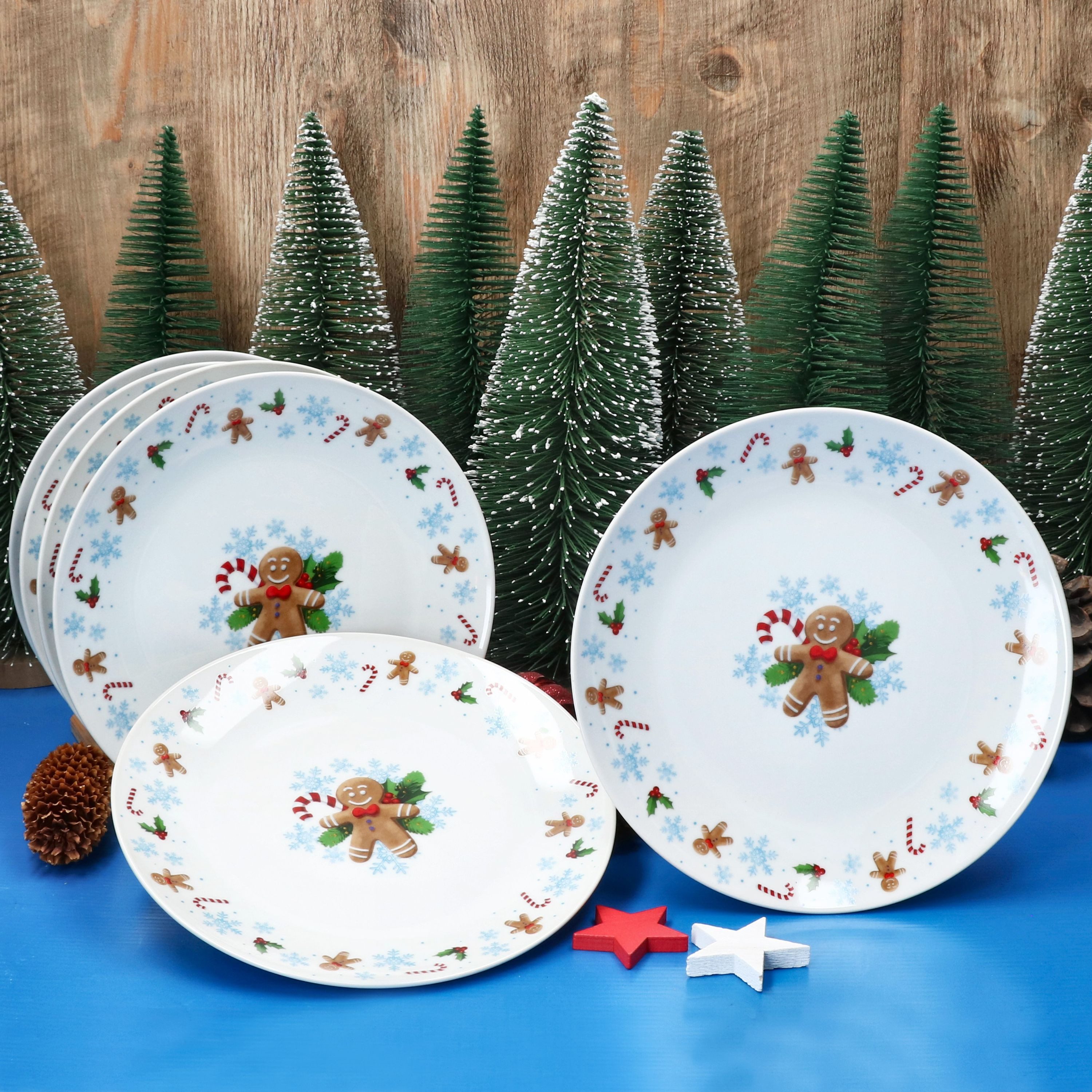 MamboCat Frühstücksteller 6x Candyman Kuchenteller Porzellan 6 Pers. Dessert-Teller Weihnachten, Weihnachtsgeschirr, Winter, Weihnachtsset, Geschirr, Advent
