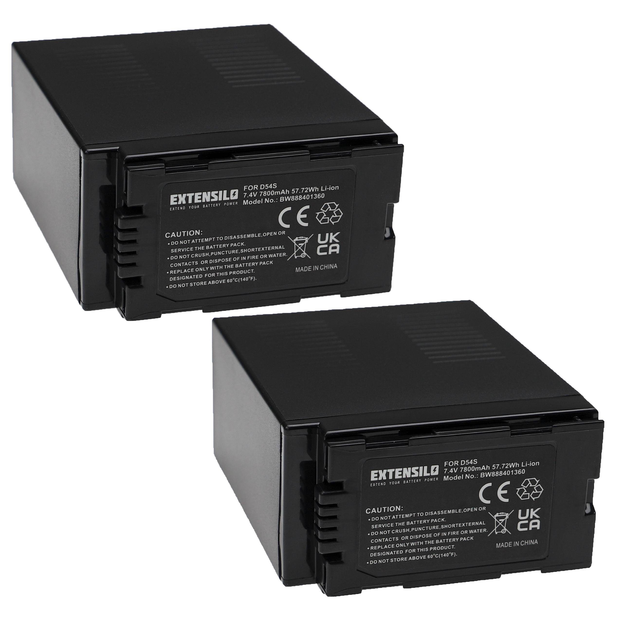 Extensilo passend für Hitachi AG-DVC15, DZ-MV200A, DZ-MV200E, DZ-MV208E, Kamera-Akku 7800 mAh