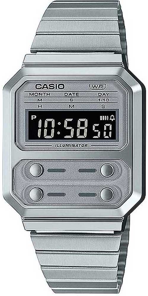 CASIO Quarzuhr Herrenuhr Kalender, Stoppfunktion - Casio Modell: A100WE-7BE günstig online kaufen