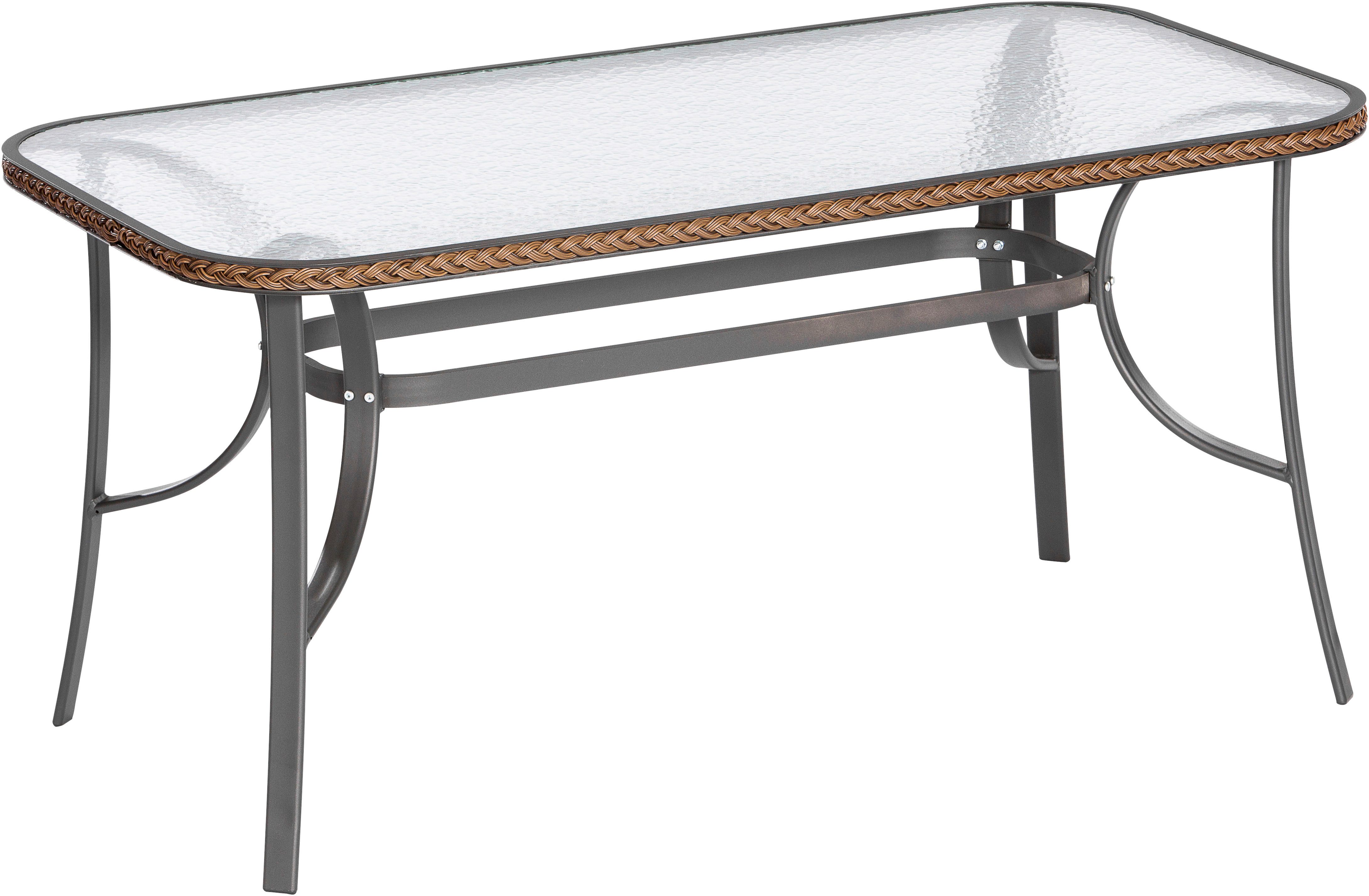 MERXX Gartentisch »Roma« (1-St), Aluminiumgestell mit Sicherheitsglas, BxTxH: 80x150x72,5 cm