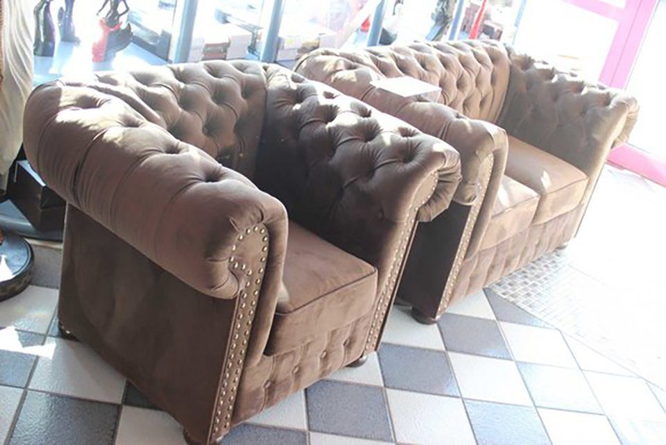 JVmoebel Chesterfield-Sofa Chesterfield Sofa Sofagarnitur Designer Polster Sitz Couch 3+2+1, 3 Teile, Chesterfield 3+2+1 Sitzer Garnitur Sofa Couch