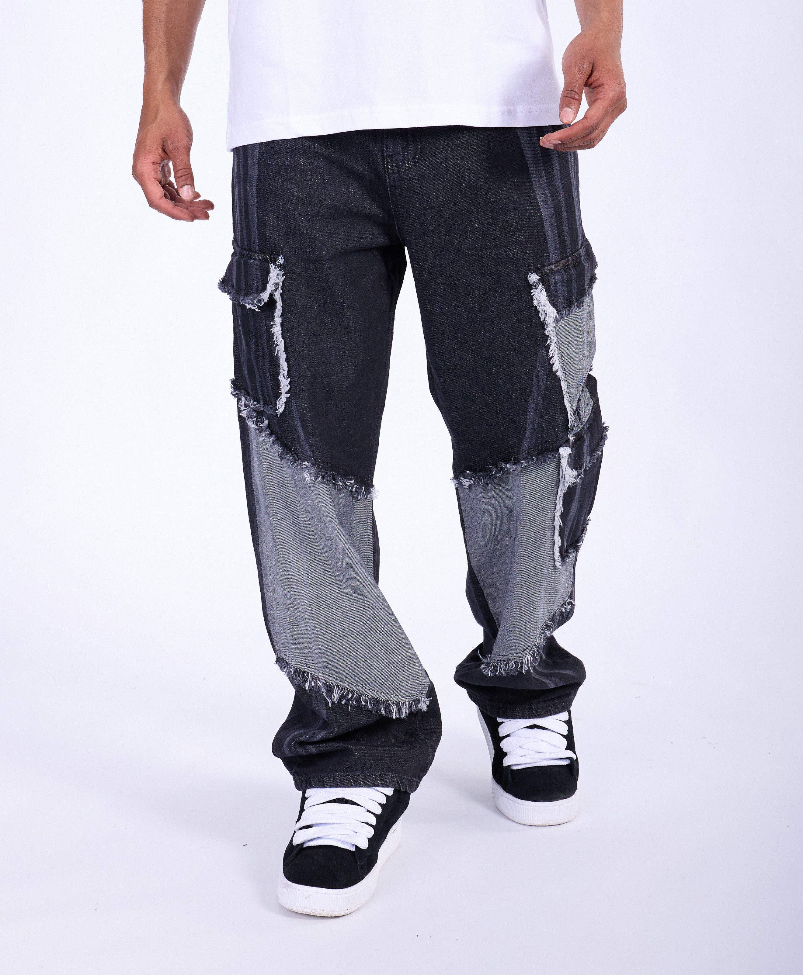 Denim House Relax-fit-Jeans Patchwork Baggy Jeans günstig online kaufen