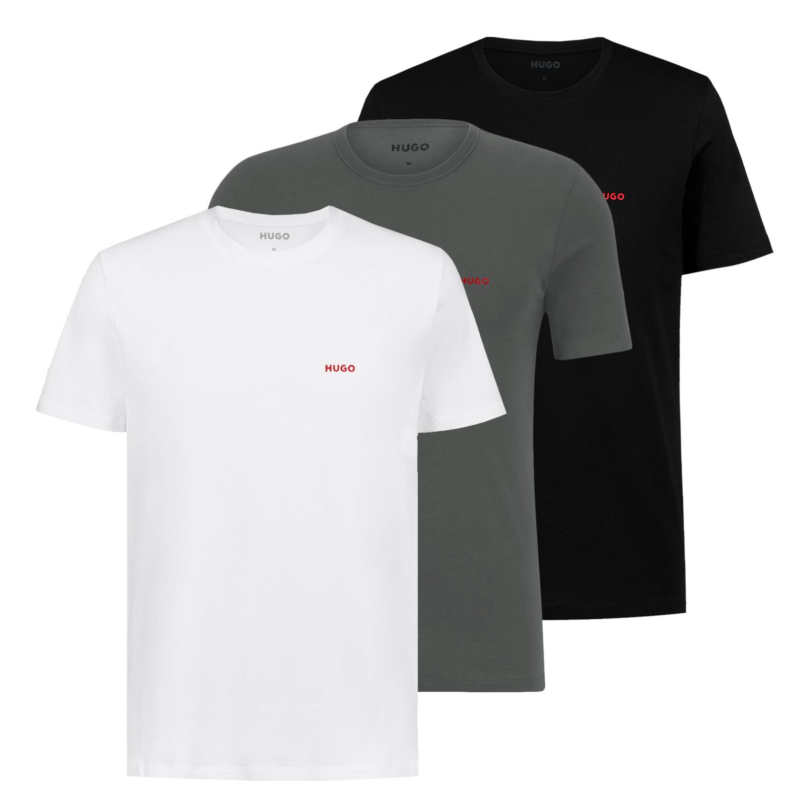 HUGO Unterziehshirt Crew-Neck T-Shirt (3-St., 3 Stück) mit Logo-Print günstig online kaufen