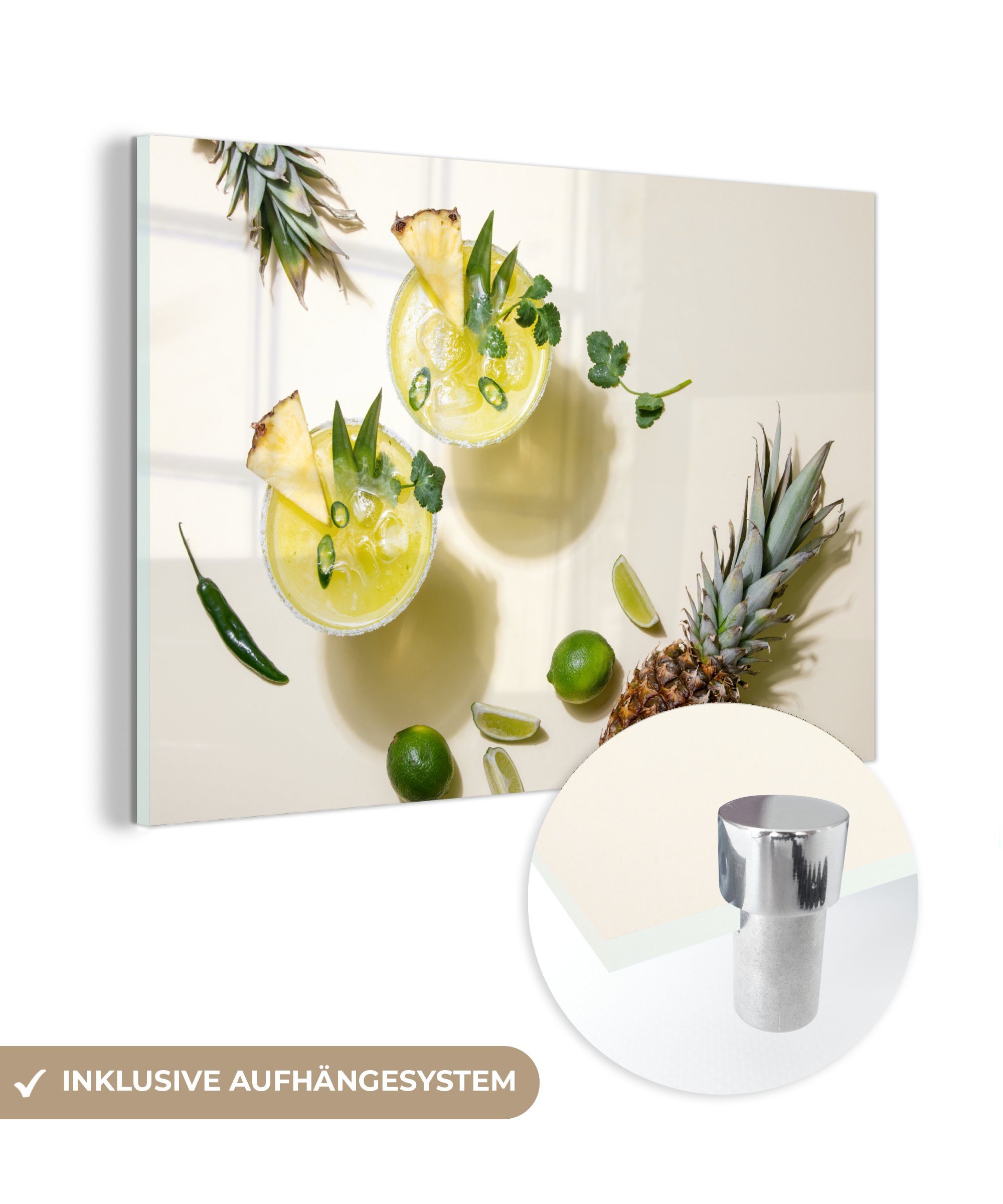 Getränk (1 Ananas St), Acrylglasbild MuchoWow Acrylglasbilder & - Schlafzimmer Wohnzimmer Sommer, -
