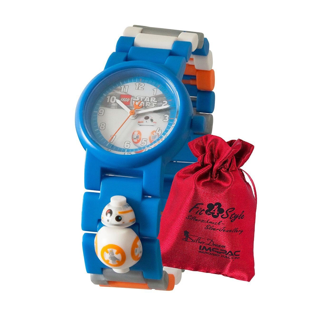LEGO® Quarzuhr LEGO Star Wars BB-8 Kinder Uhr, (Analoguhr), Kinderuhr rund,  klein (ca. 28mm) Kunststoffarmband blau, grau, orange