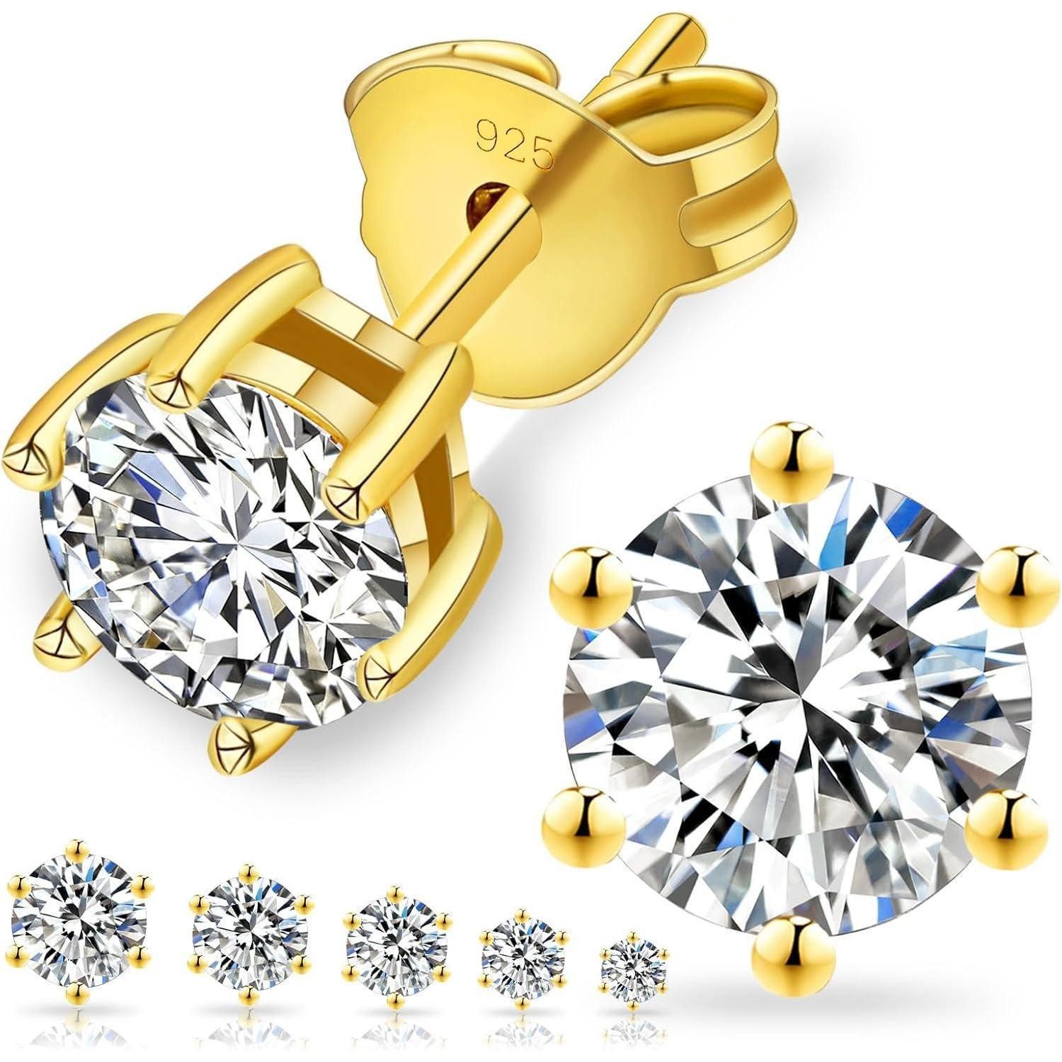 LuxusKollektion Schmuckset Ohrstecker 5,5 mm1,2 ctw0,60 ct Einzel Gold 6-Kr günstig online kaufen