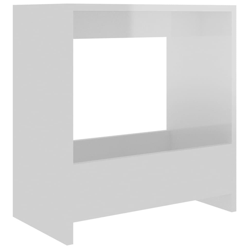 Holzwerkstoff Hochglanz-Weiß Beistelltisch 50x26x50 cm furnicato (1-St)