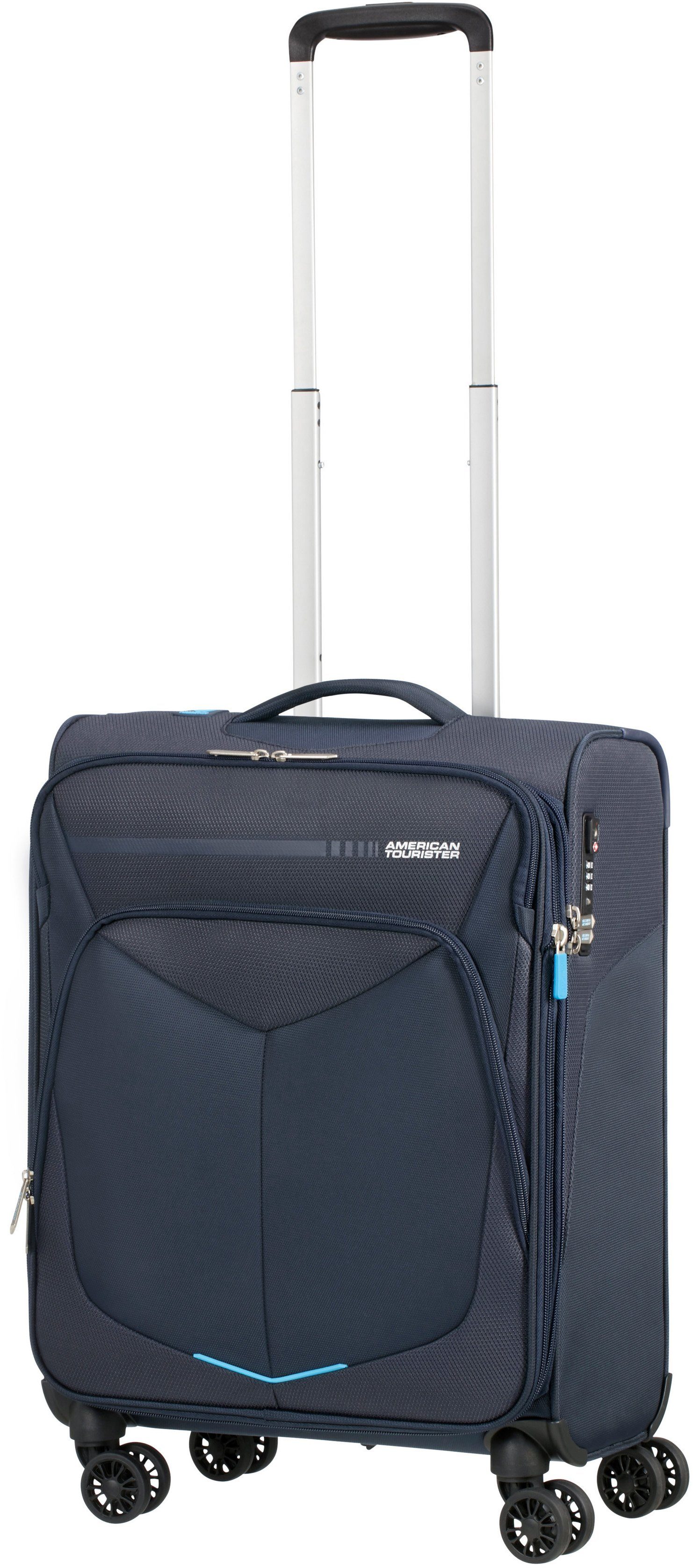 Tourister® mit 4 Rollen, Weichgepäck-Trolley 55 cm, Summerfunk, Volumenerweiterung Navy American