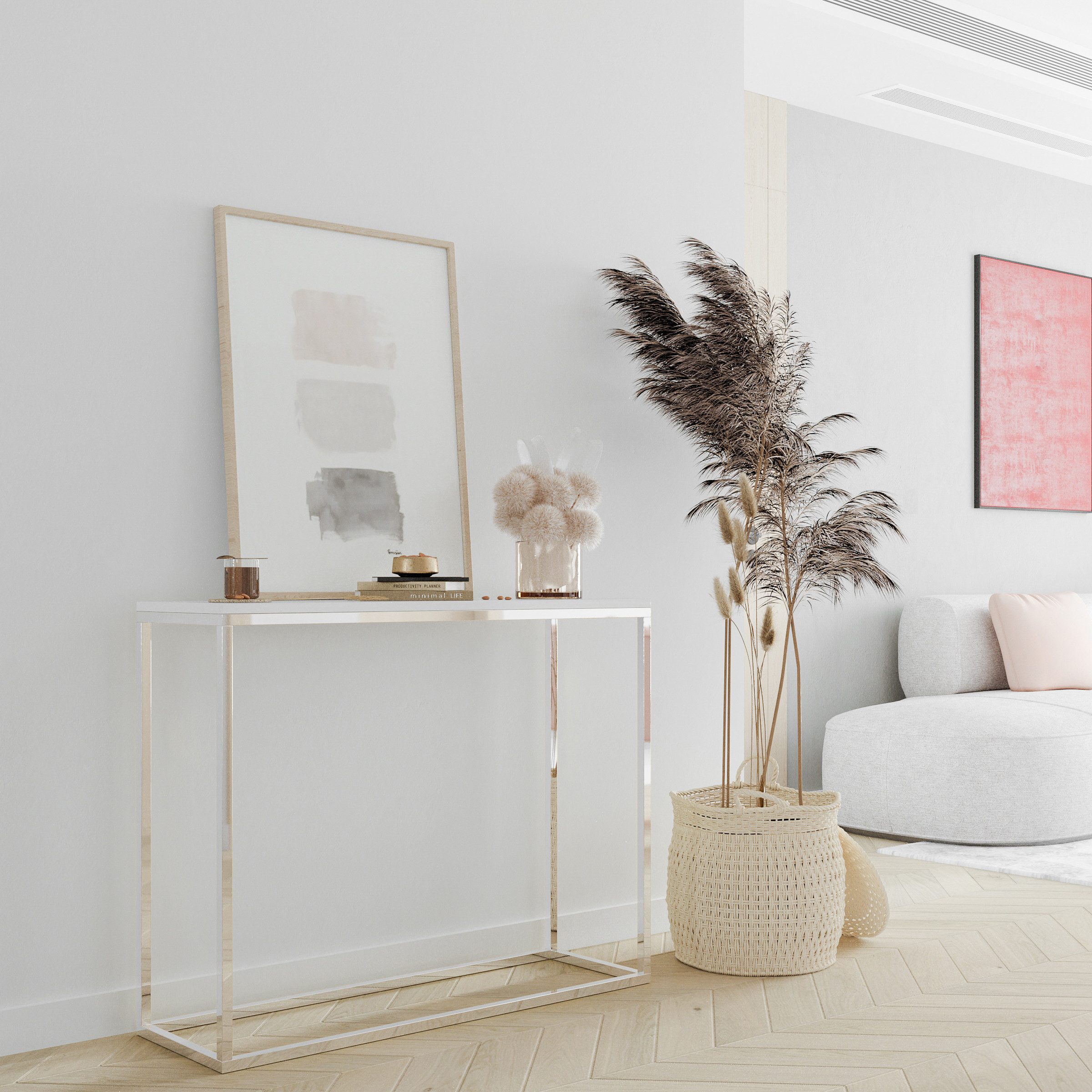 Design Möbel Konsolentisch Konsolentisch LOFT DESIGN Weiß / Chrom DM günstig online kaufen