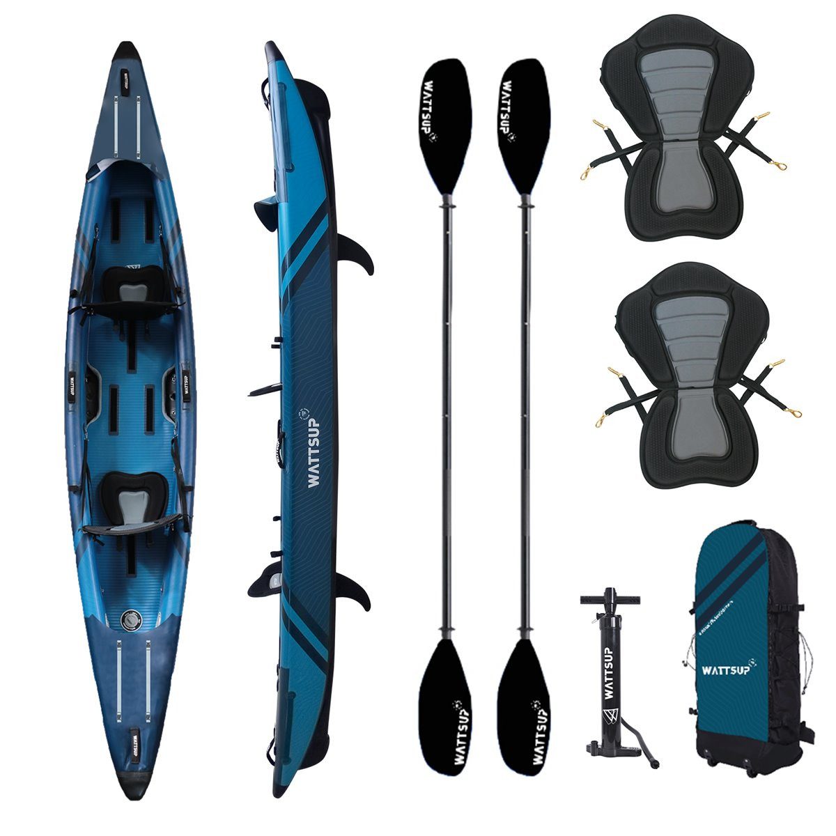 Tourenkajak WattSUP TORPEDO 2 Personen Kajak SET aufblasbar DropStich Kanu Boot